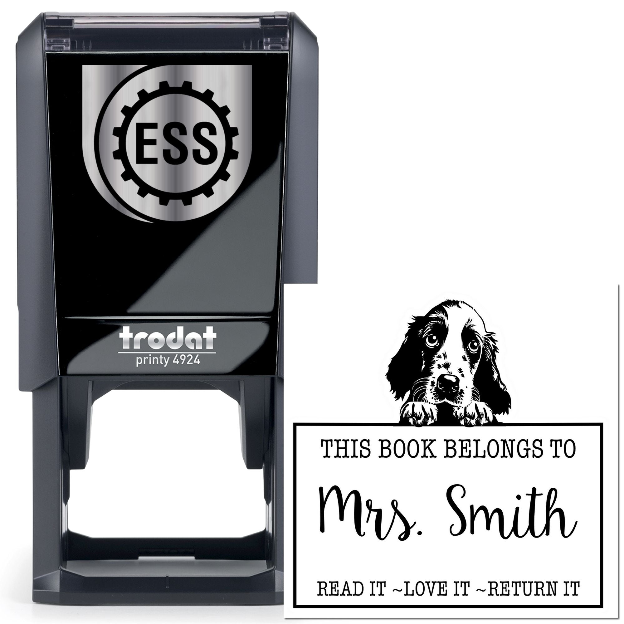 Self-Inking English Setter Personalized Bibliophile Stamp - Engineer Seal Stamps