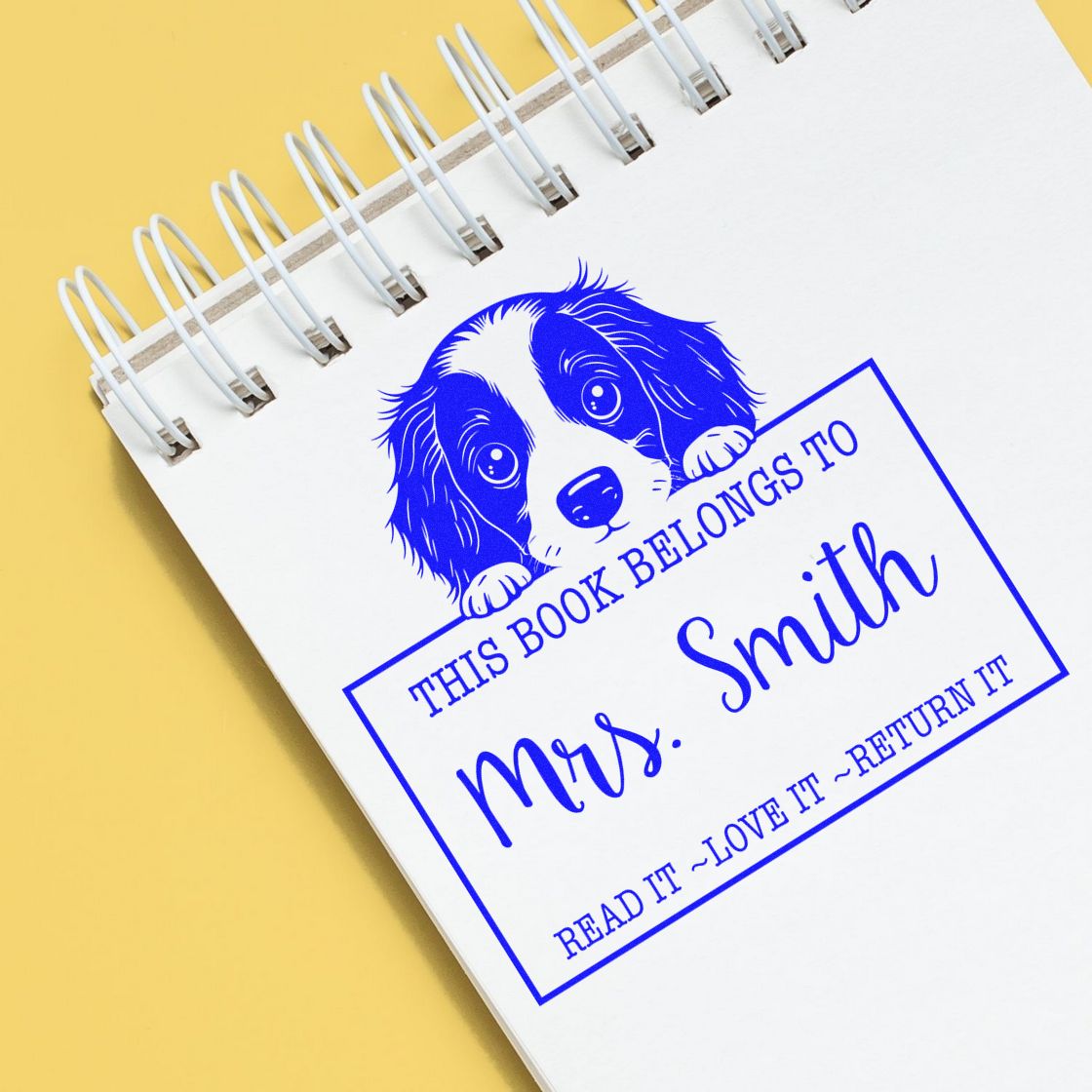 English Springer Spaniel Custom-Made Gift For Book Lovers Rubber Stamp - Engineer Seal Stamps