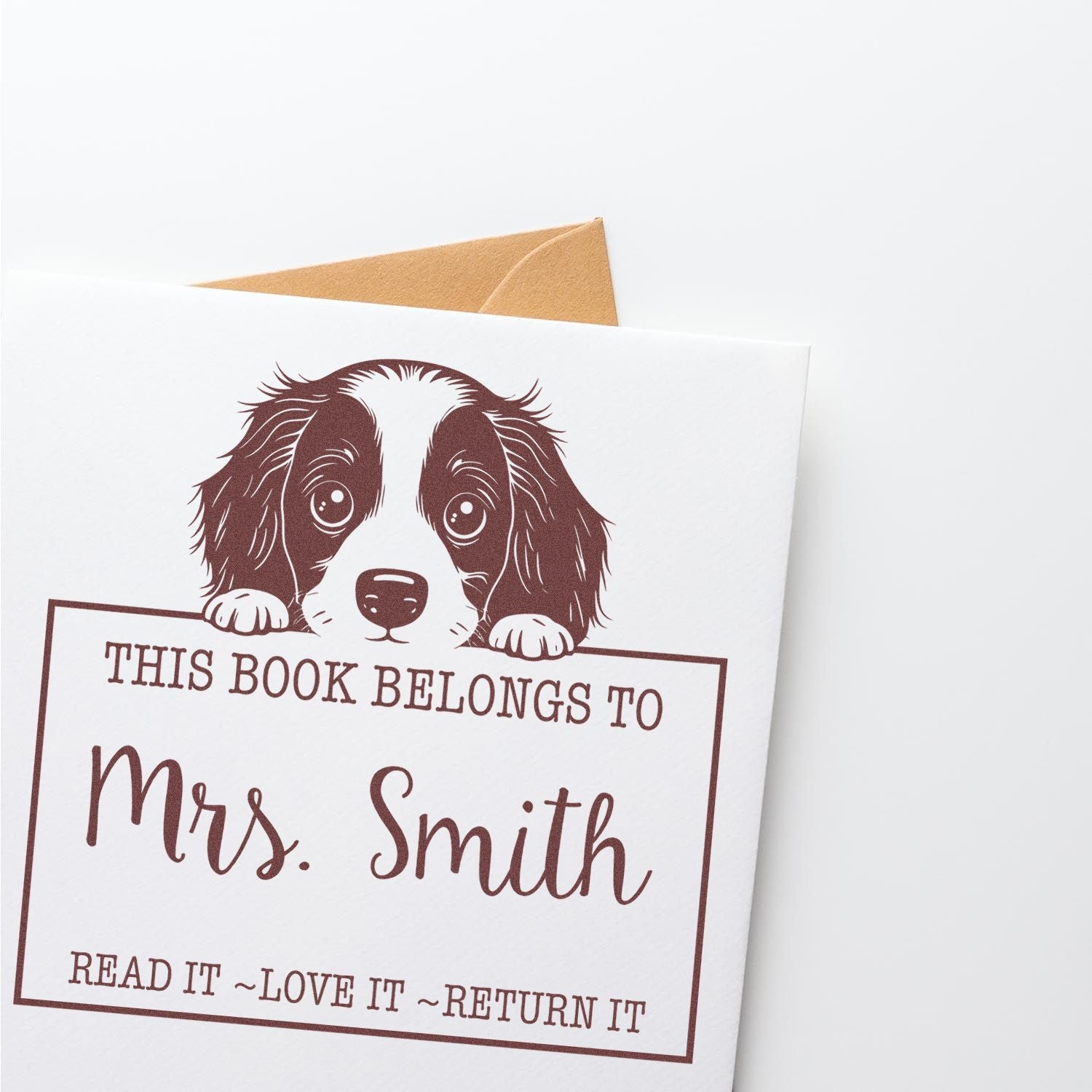 English Springer Spaniel Custom-Made Gift For Book Lovers Rubber Stamp - Engineer Seal Stamps