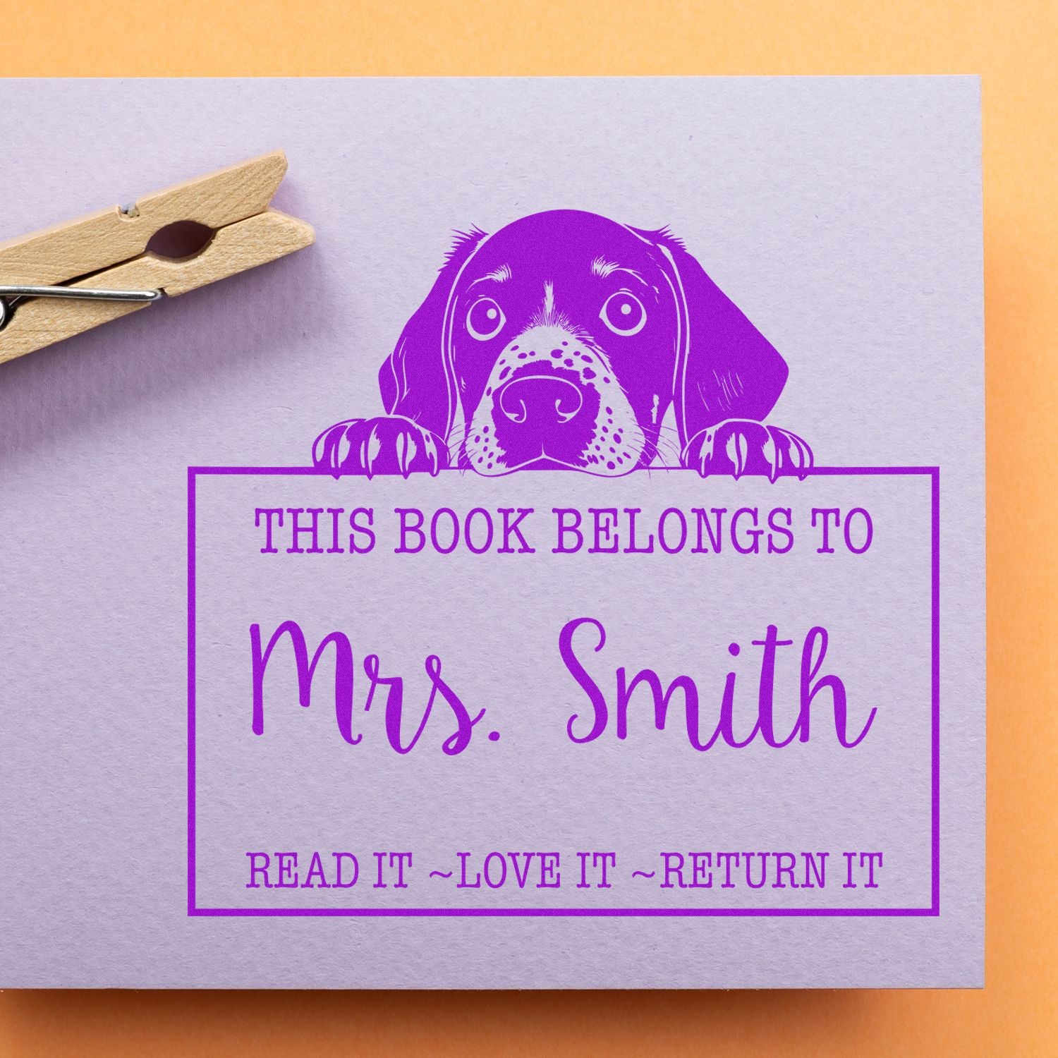 Adorable Self-Inking German Shorthaired Pointer Personalized Book Label Stamp - Engineer Seal Stamps