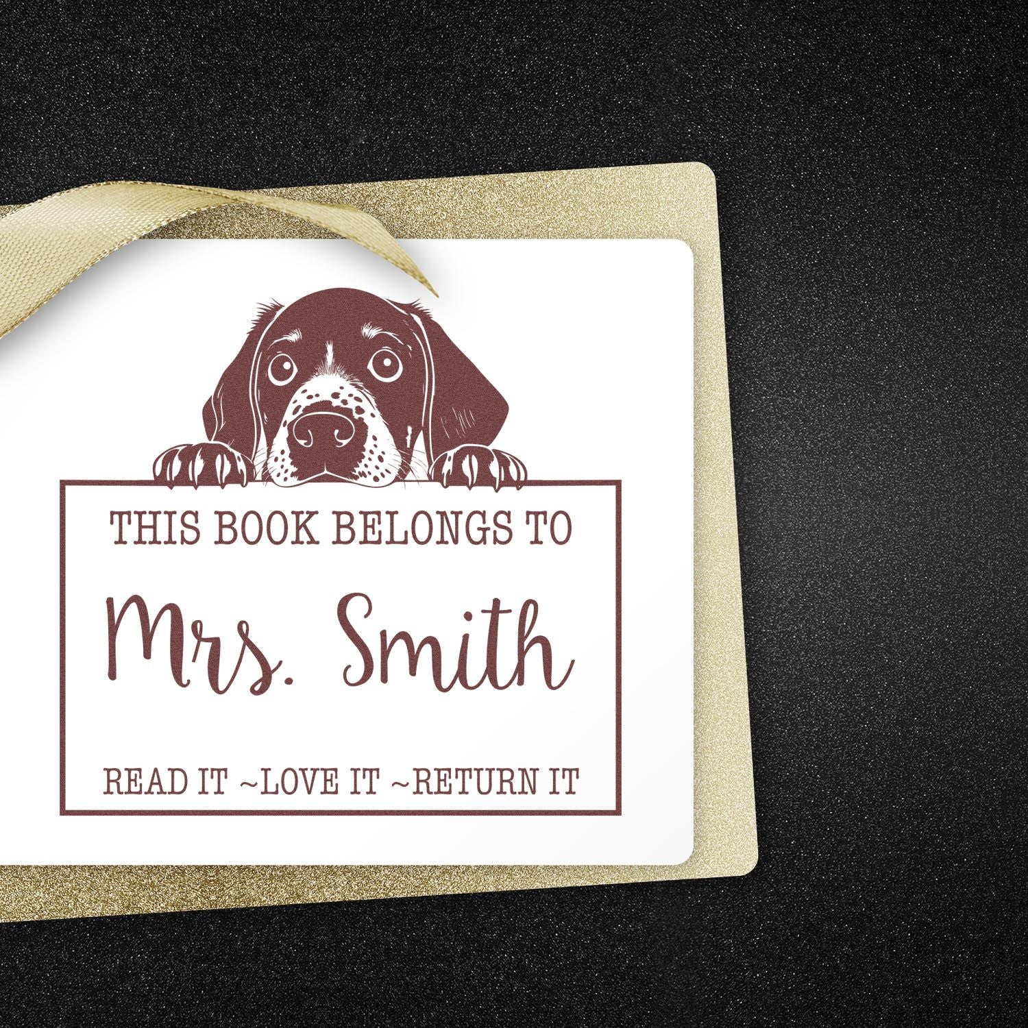 German Shorthaired Pointer Custom-Made Library Book Rubber Stamp - Engineer Seal Stamps