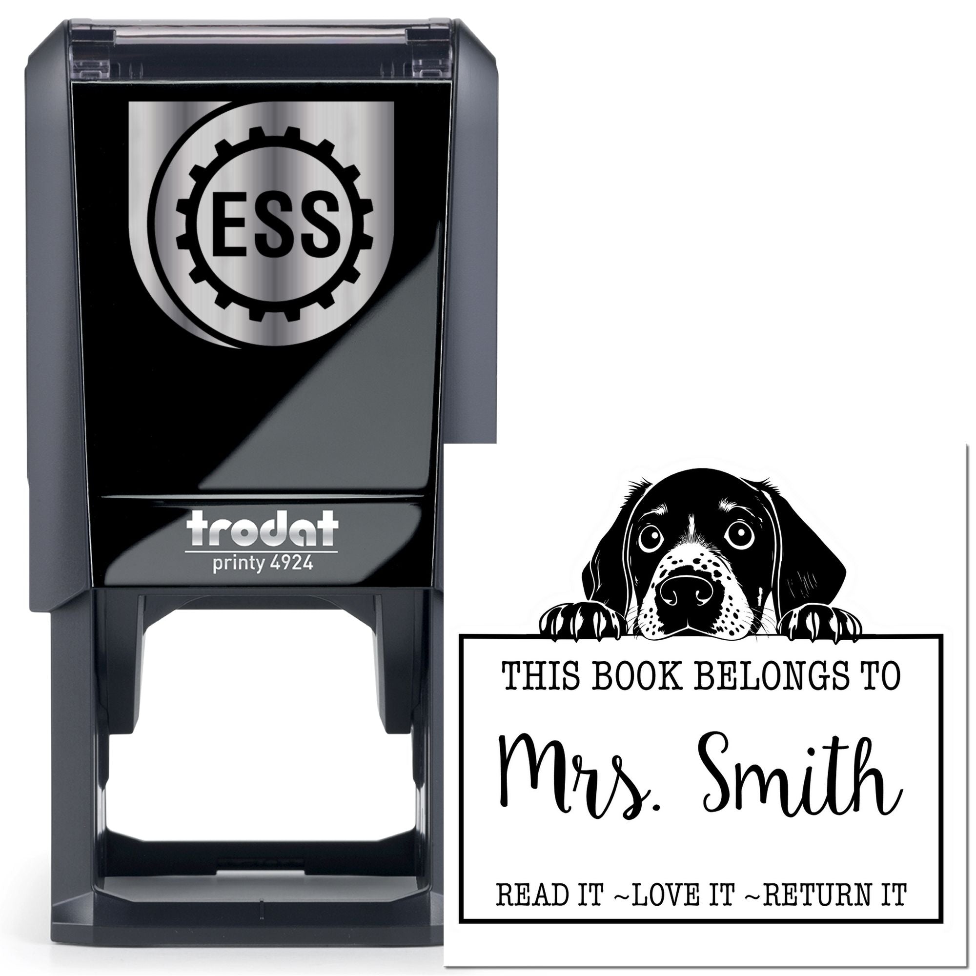 Adorable Self-Inking German Shorthaired Pointer Personalized Book Label Stamp - Engineer Seal Stamps