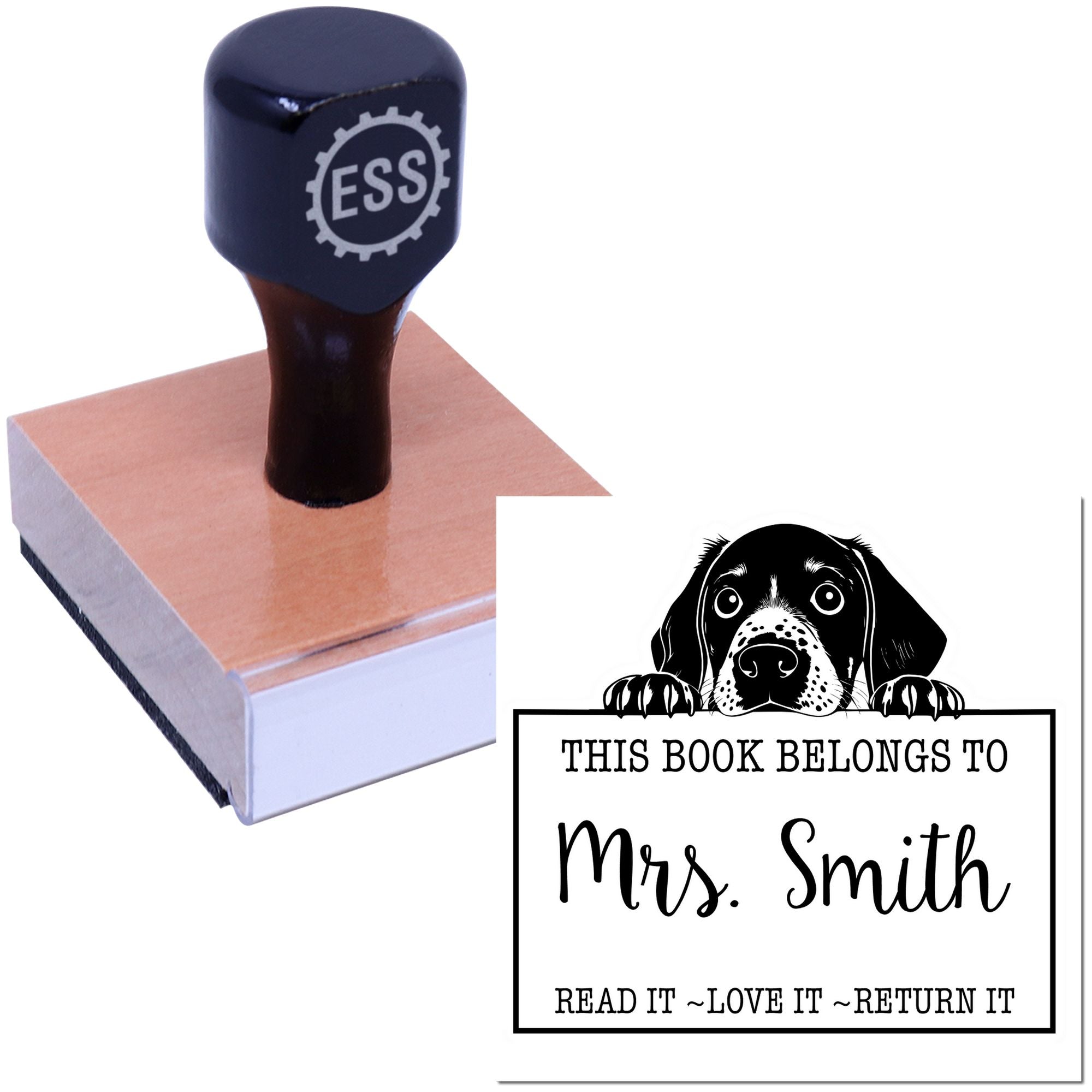 German Shorthaired Pointer Custom-Made Library Book Rubber Stamp