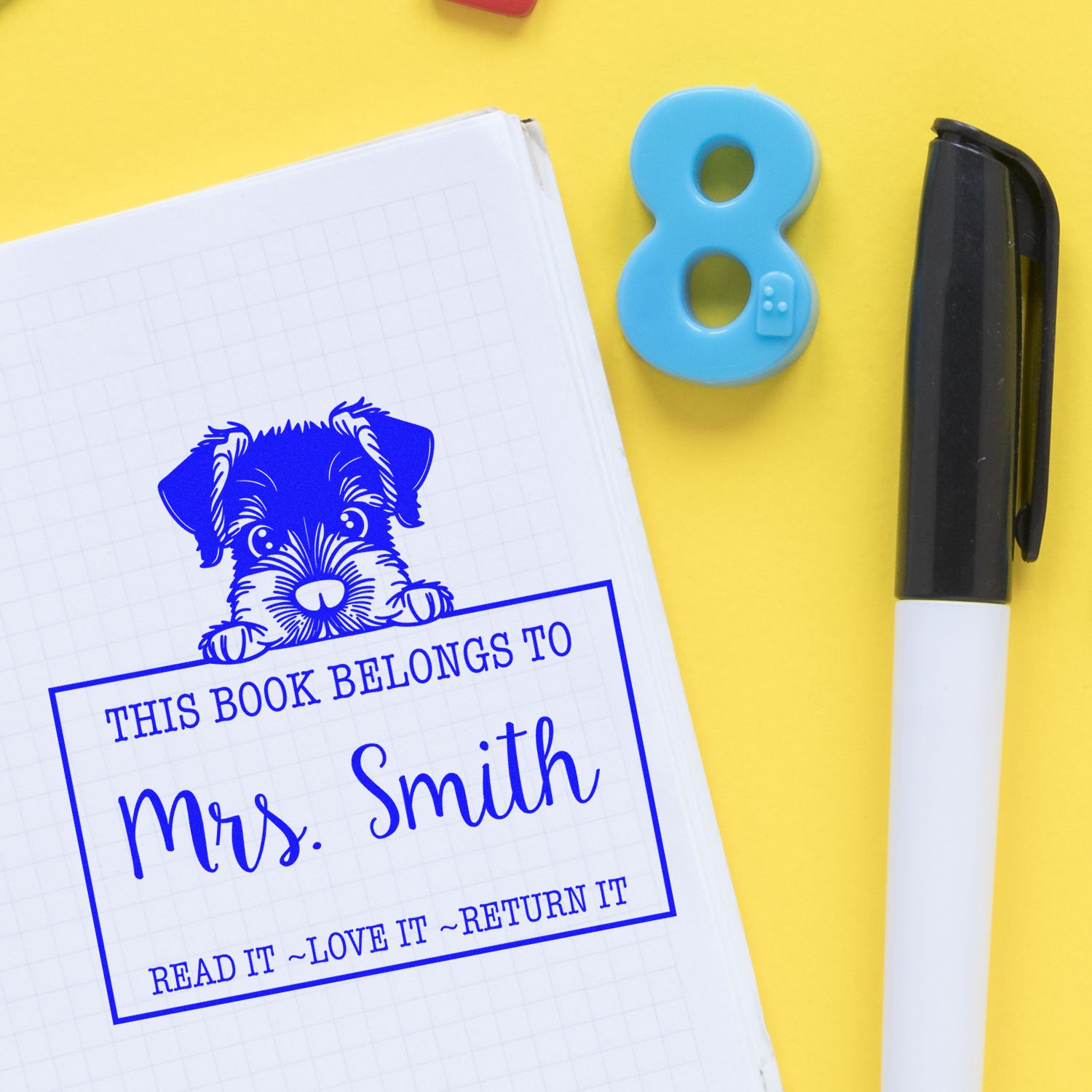 Cute Slim Giant Schnauzer Custom-Made Gift For Book Lovers Stamp - Engineer Seal Stamps