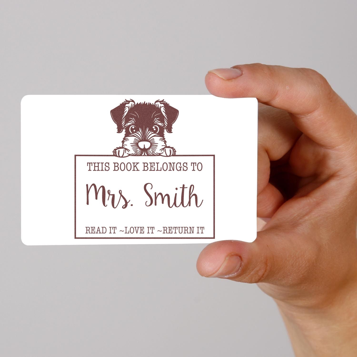 Adorable Self-Inking Giant Schnauzer Personalized Book Lover Stamp - Engineer Seal Stamps