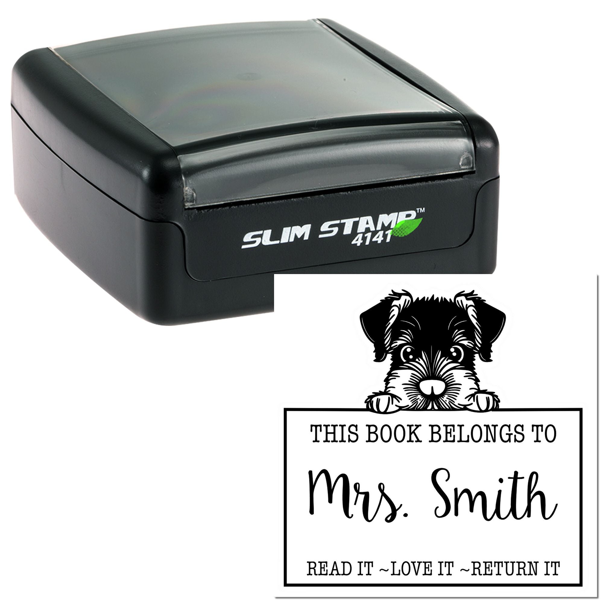 Cute Slim Giant Schnauzer Custom-Made Gift For Book Lovers Stamp - Engineer Seal Stamps
