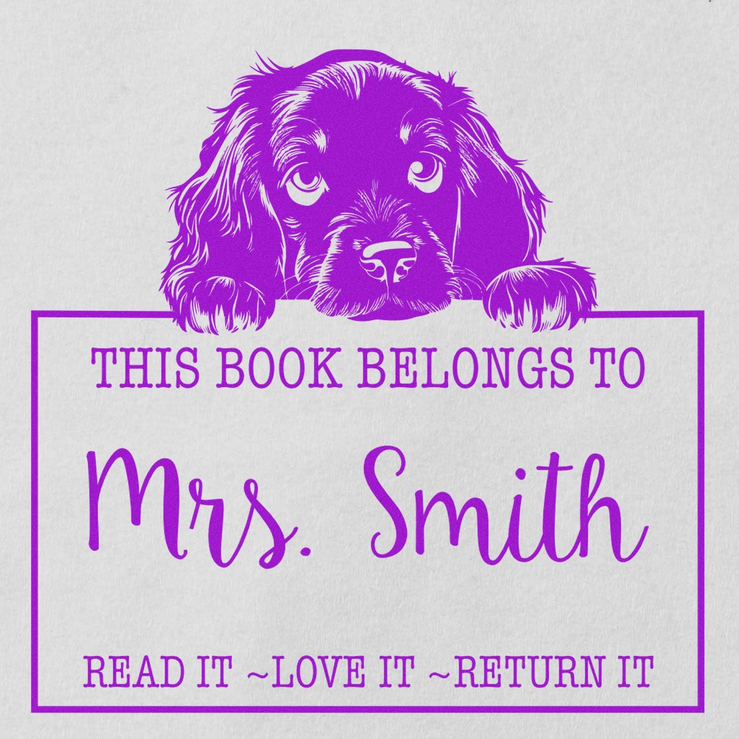 Self-Inking Gordon Setter Personalized Book Ownership Stamp - Engineer Seal Stamps