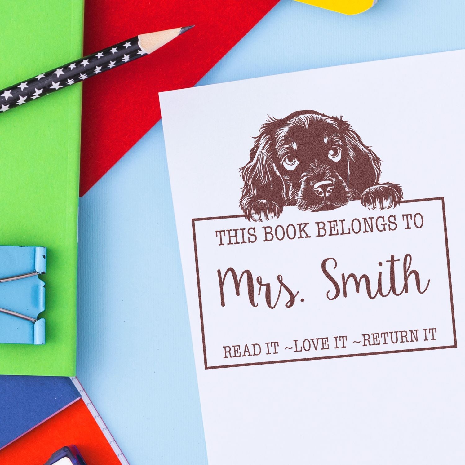 Cute Slim Gordon Setter Custom-Made Bookworm Stamp - Engineer Seal Stamps