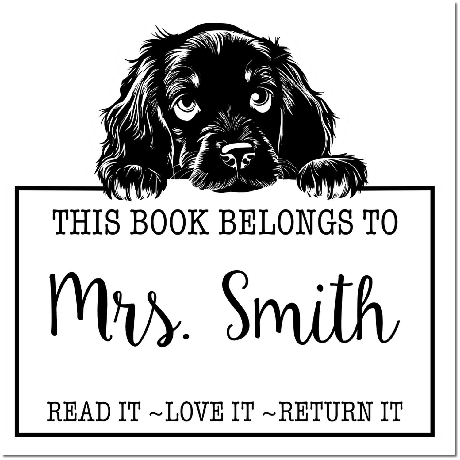 Gordon Setter Custom-Made Name For Books Rubber Stamp - Engineer Seal Stamps