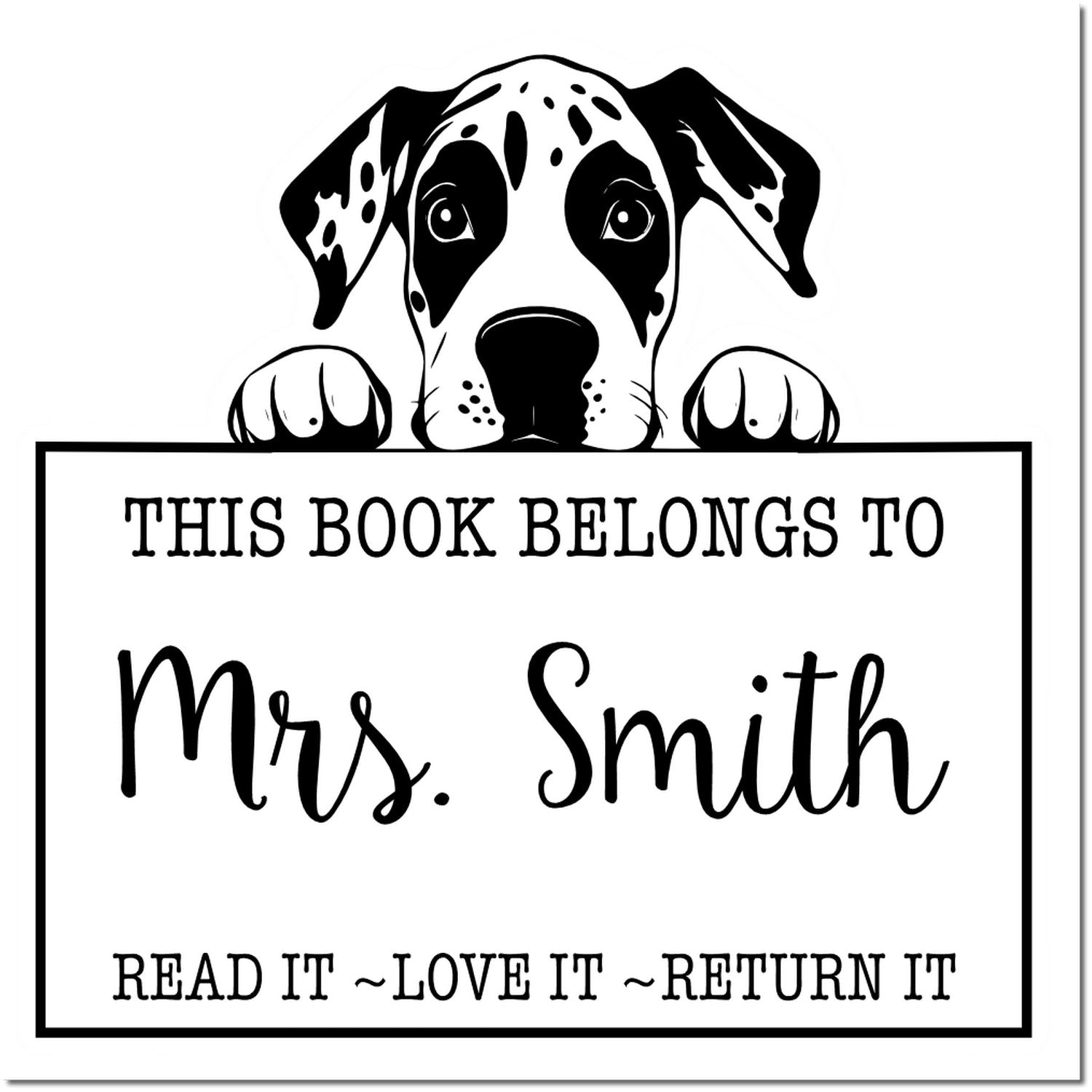 Great Dane Custom-Made Personal Library Rubber Stamp - Engineer Seal Stamps