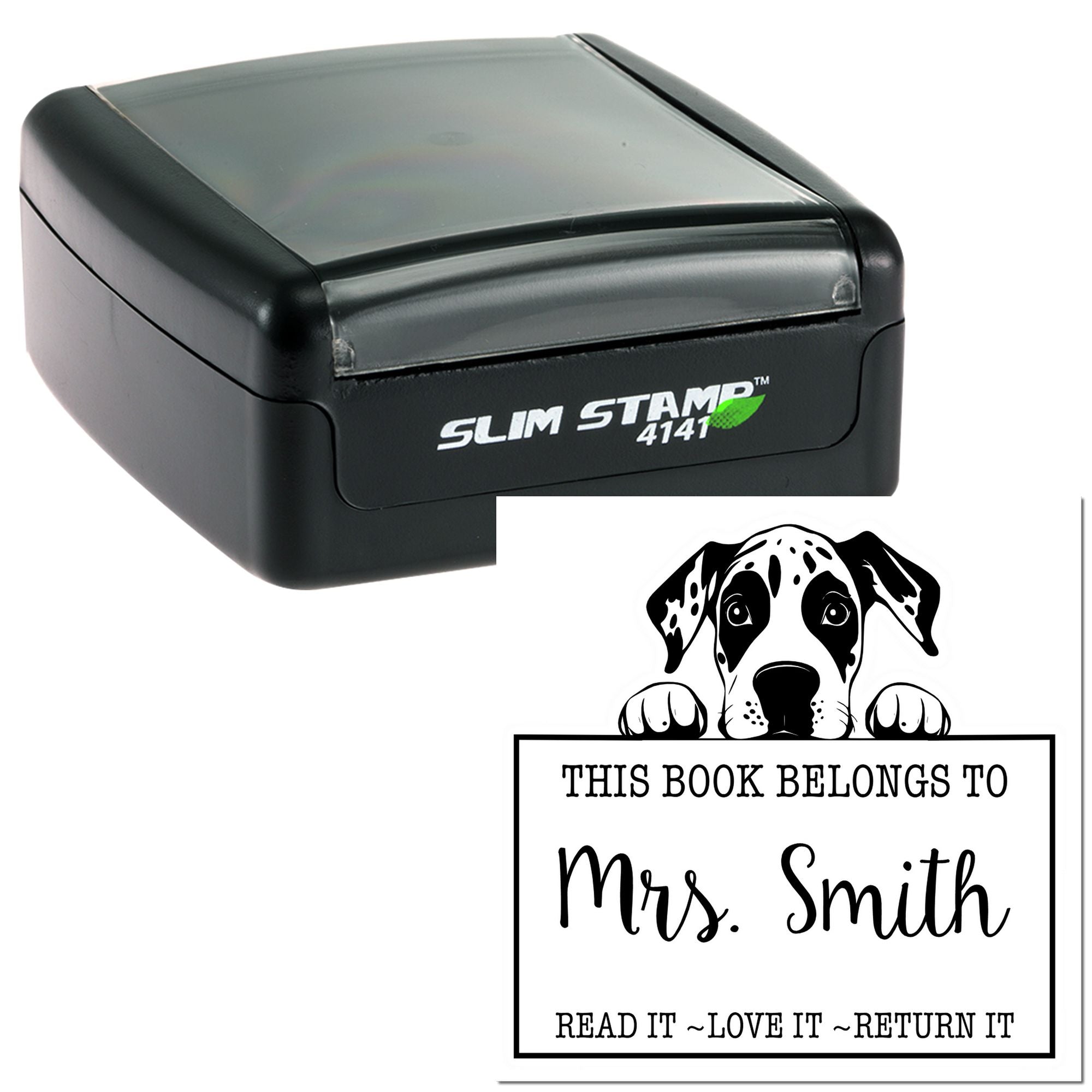 Slim Great Dane Custom-Made Bookplate Stamp - Engineer Seal Stamps