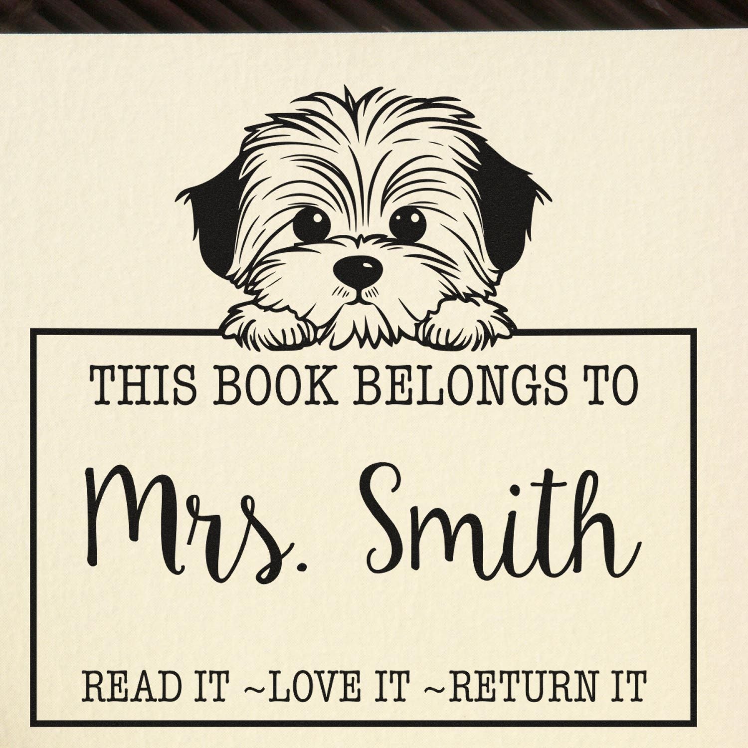 Self-Inking Havanese Personalized Bookplate Stamp - Engineer Seal Stamps