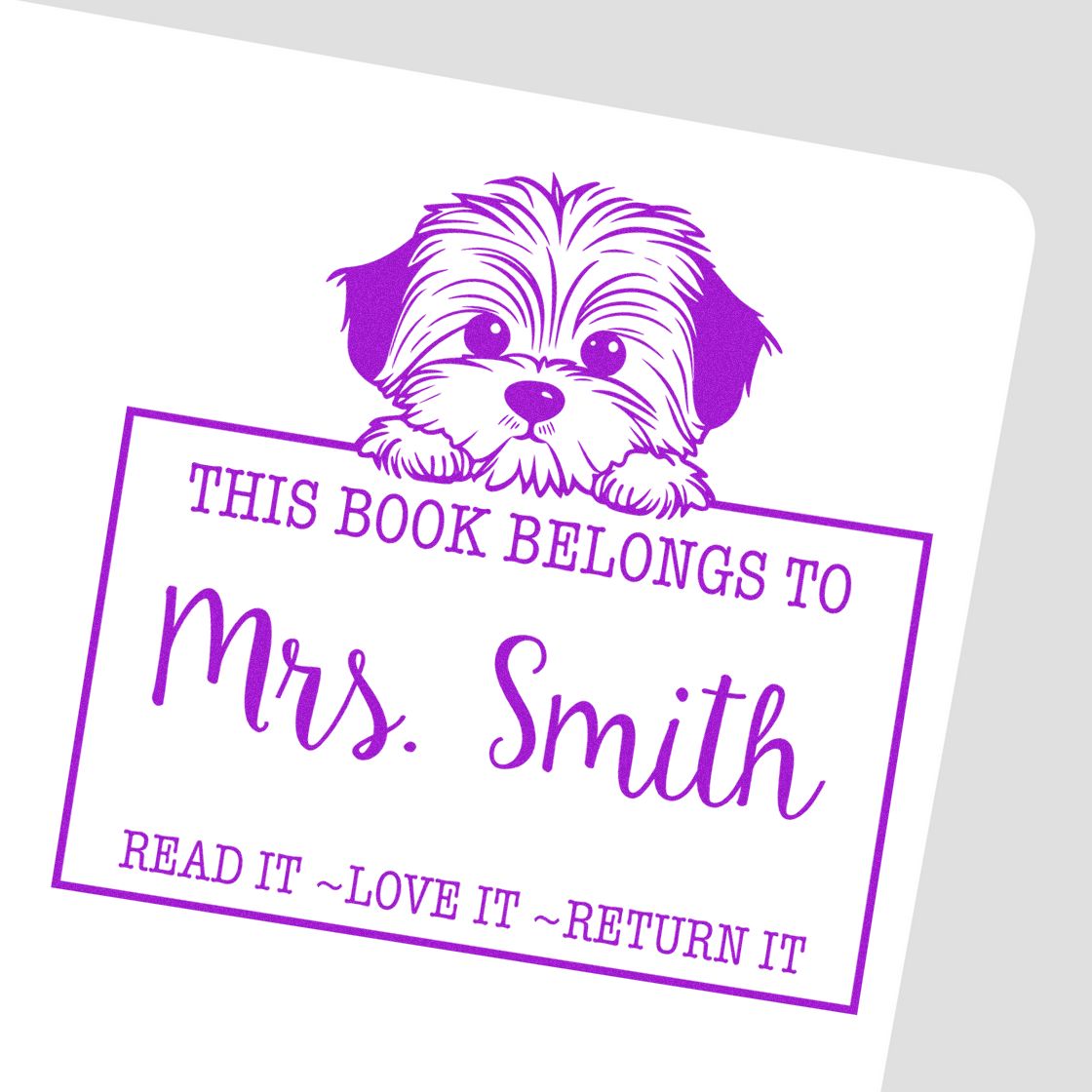 Slim Havanese Custom-Made Book Ownership Stamp - Engineer Seal Stamps