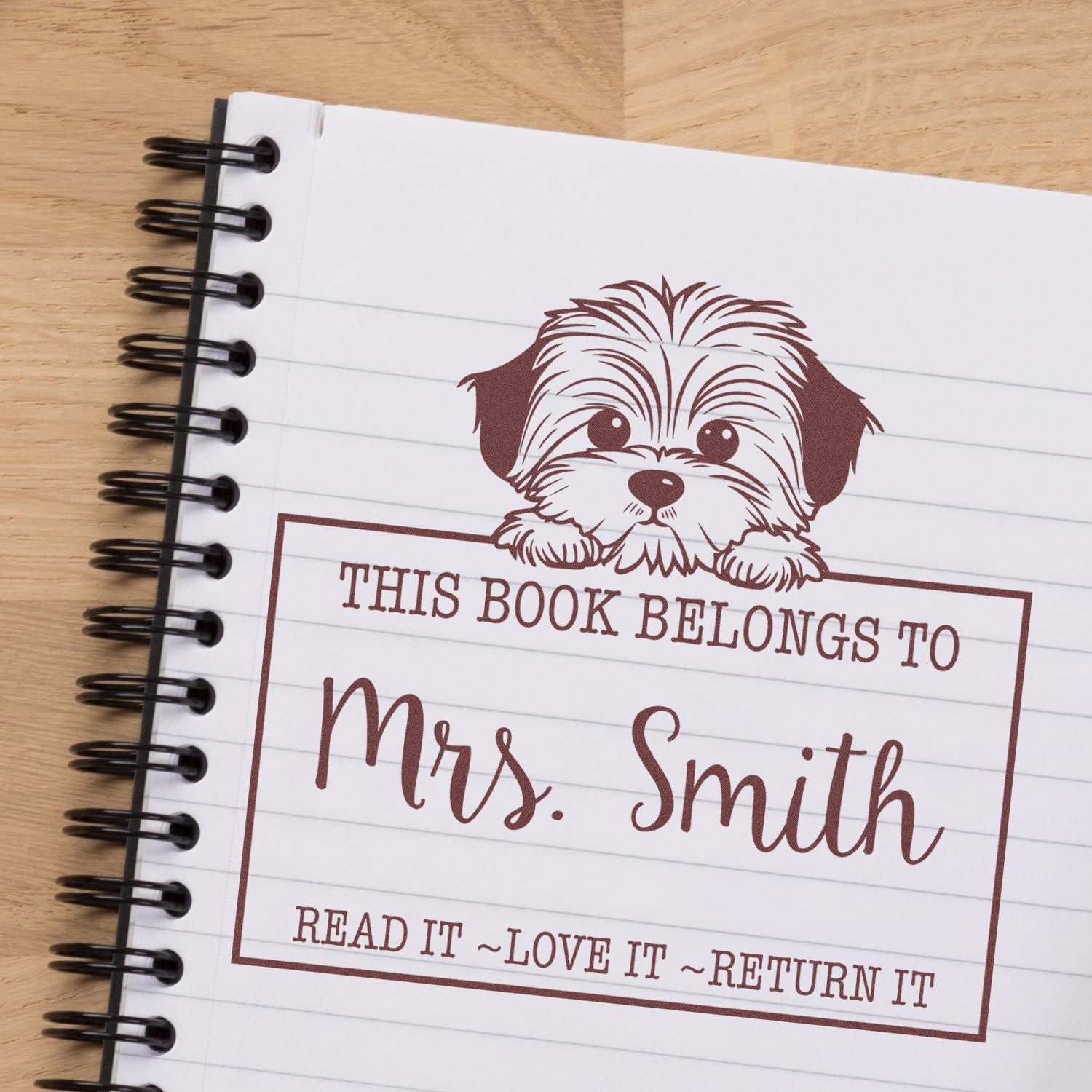 Pre-Inked Havanese Custom This Book Belongs To Stamp - Engineer Seal Stamps