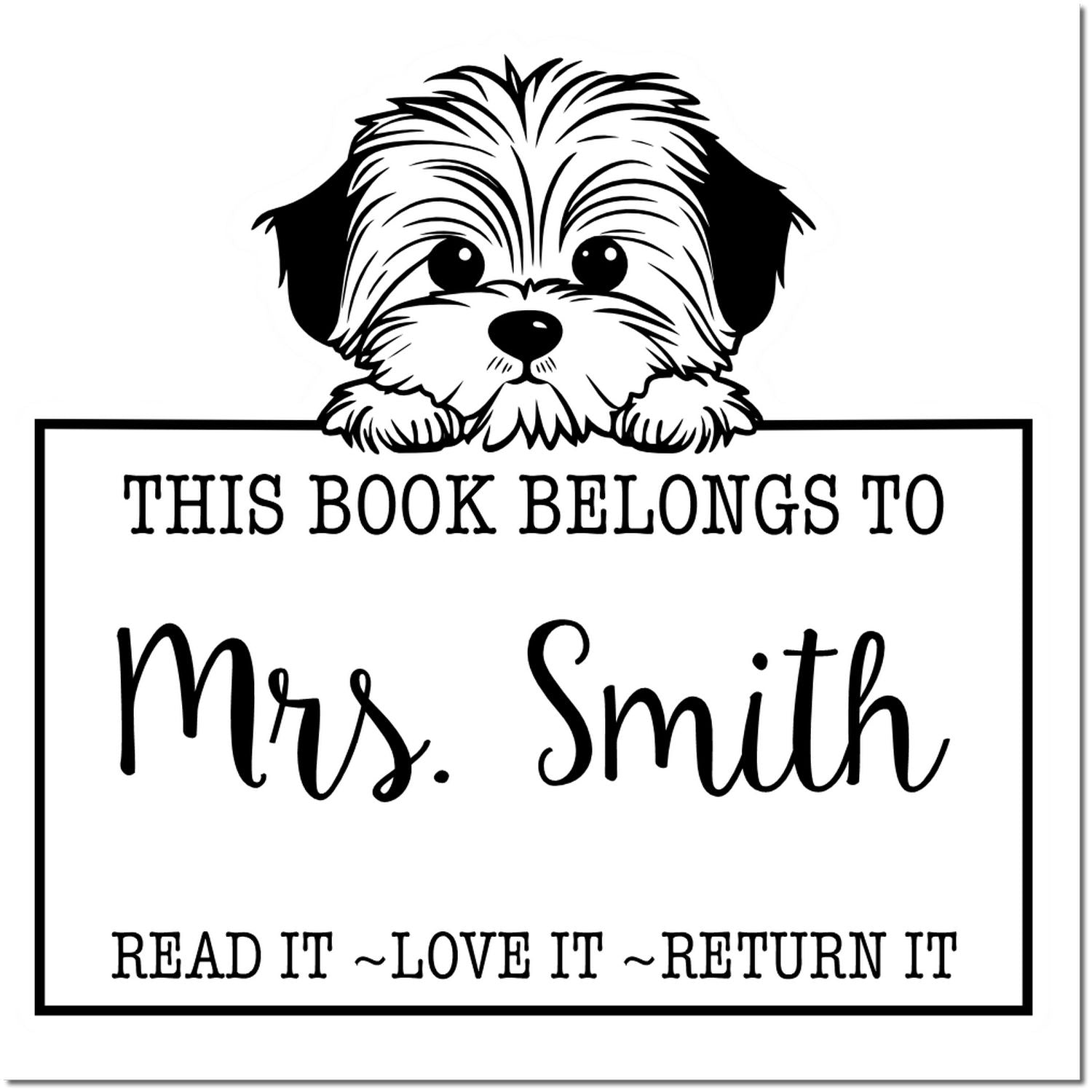 Slim Havanese Custom-Made Book Ownership Stamp - Engineer Seal Stamps