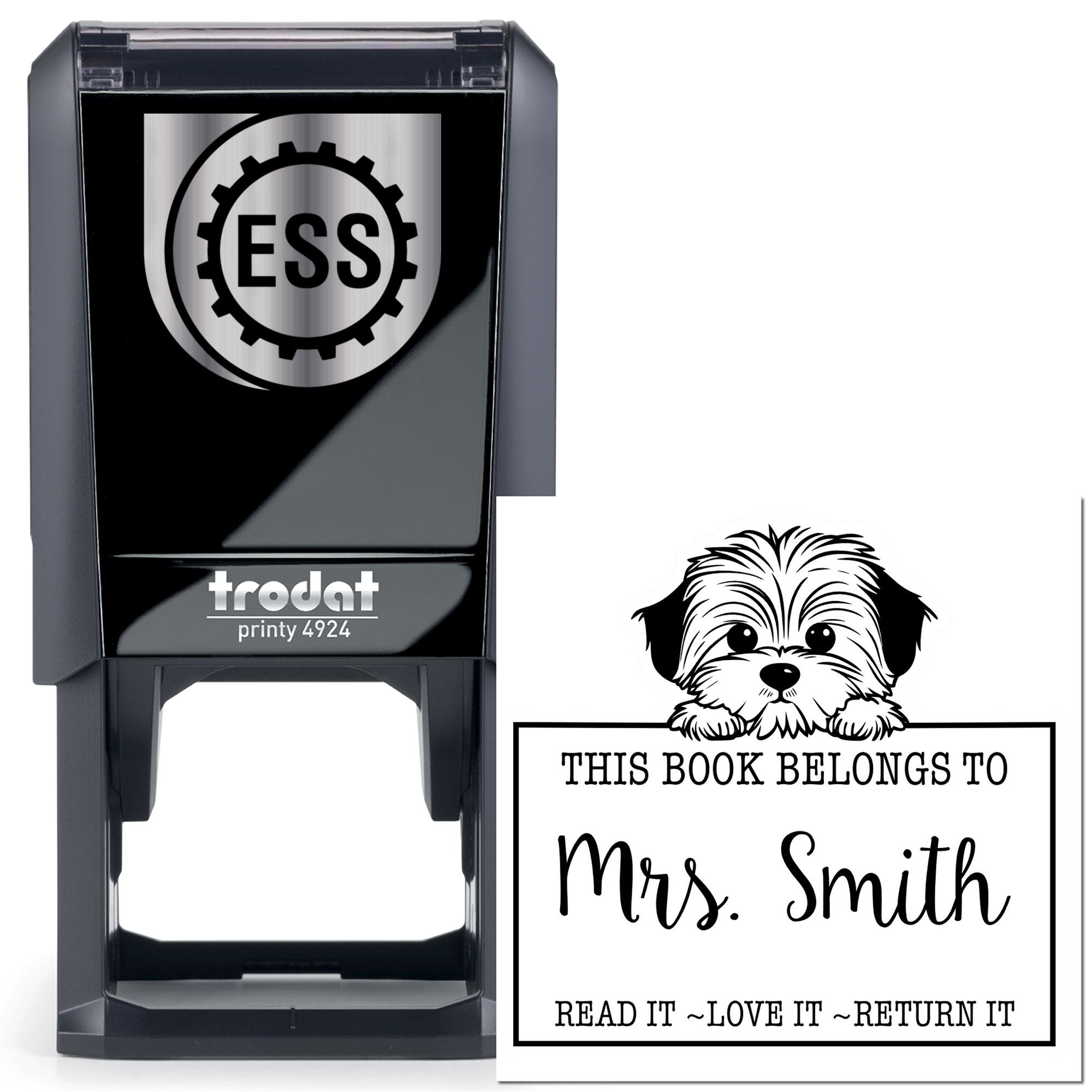 Self-Inking Havanese Personalized Bookplate Stamp - Engineer Seal Stamps