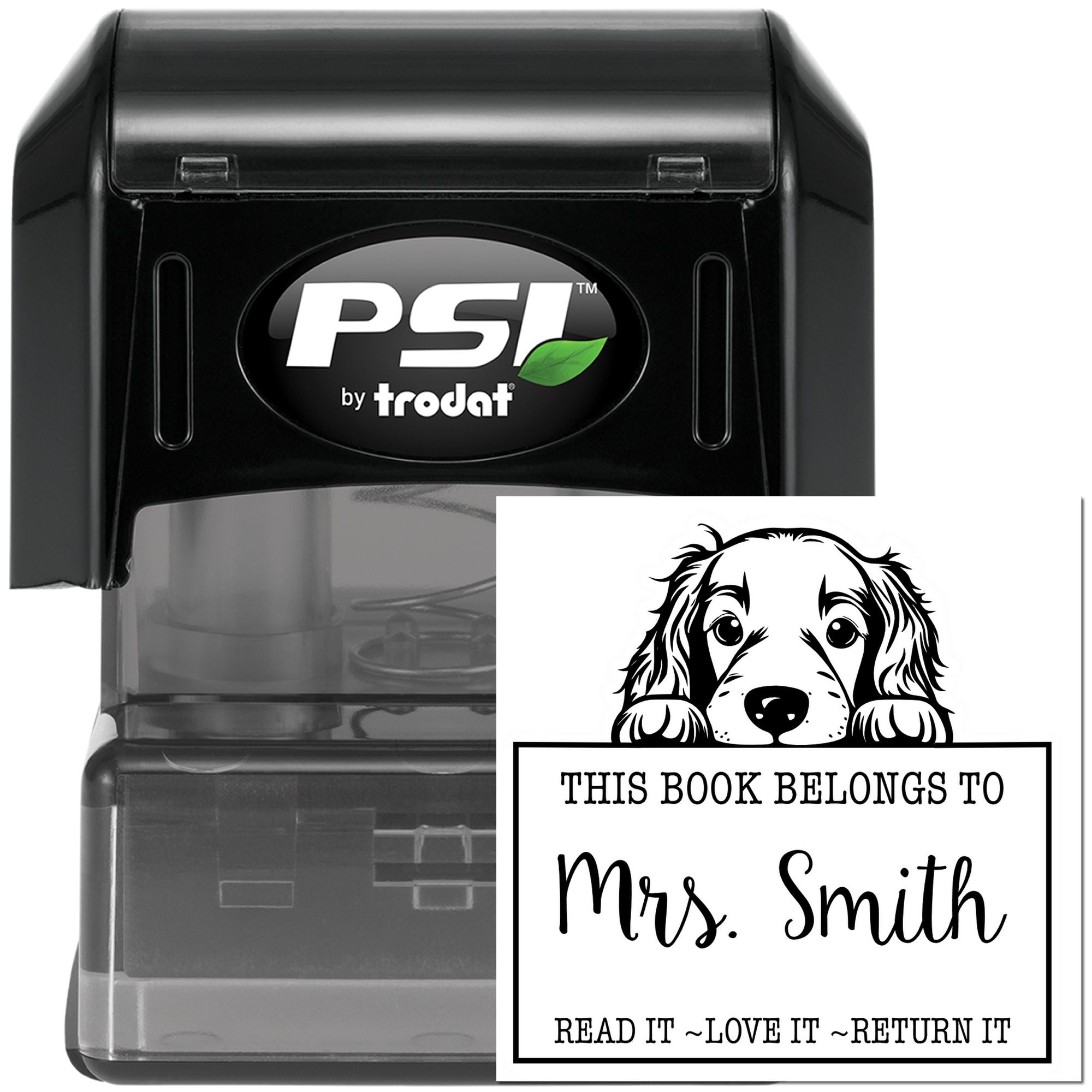 Pre-Inked Irish Setter Personalized This Book Belongs To Stamp - Engineer Seal Stamps