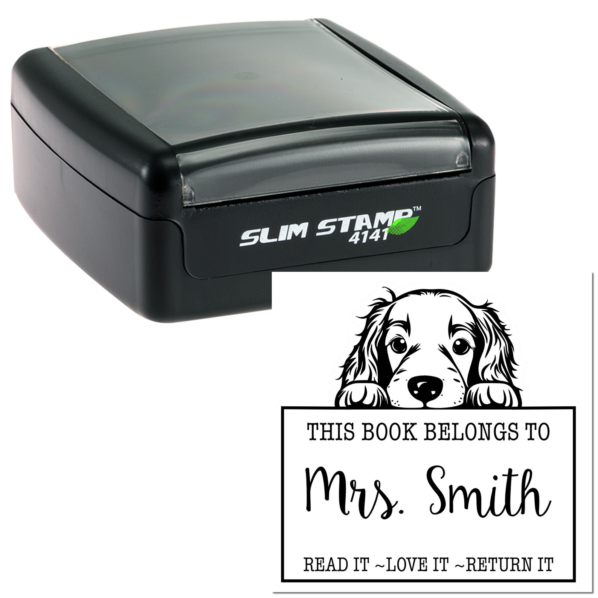 Slim Irish Setter Custom-Made Book Name Stamp - Engineer Seal Stamps