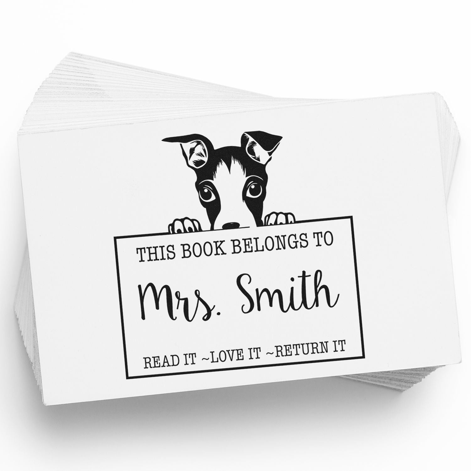Adorable Italian Greyhound Custom-Made Read It Love It Return It Custom Rubber Stamp - Engineer Seal Stamps