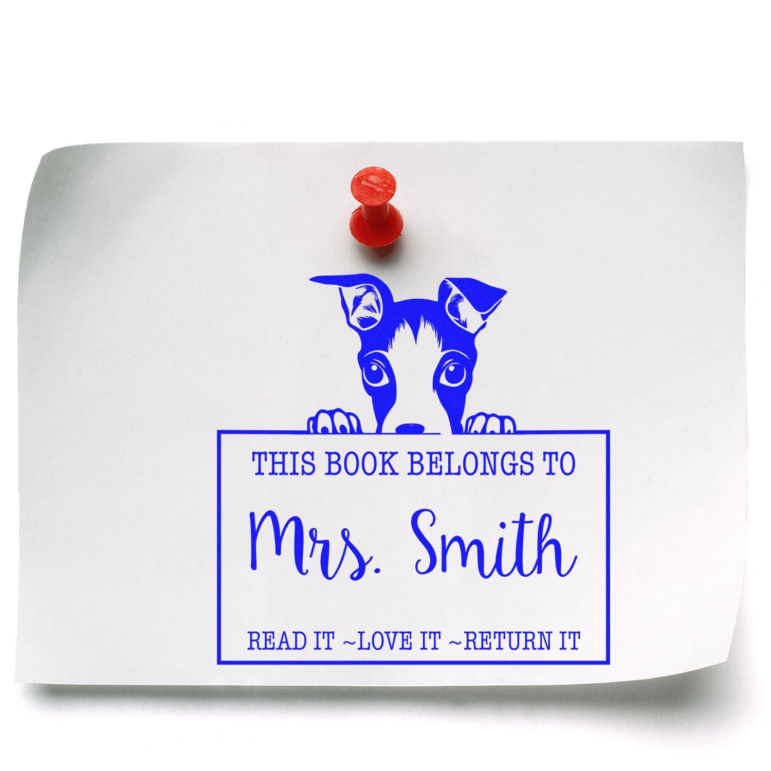 Slim Italian Greyhound Custom-Made Book Lending Stamp - Engineer Seal Stamps