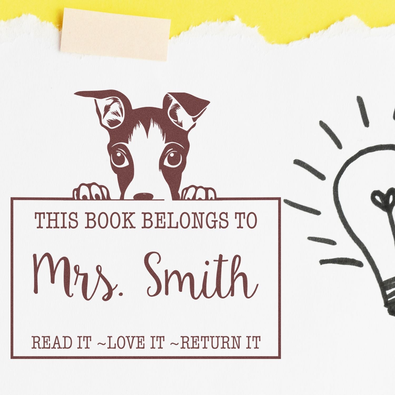 Adorable Italian Greyhound Custom-Made Read It Love It Return It Custom Rubber Stamp - Engineer Seal Stamps
