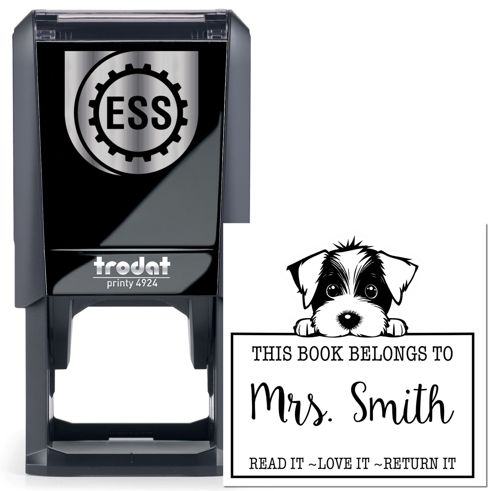 Self-Inking Jack Russell Personalized Home Library Stamp - Engineer Seal Stamps