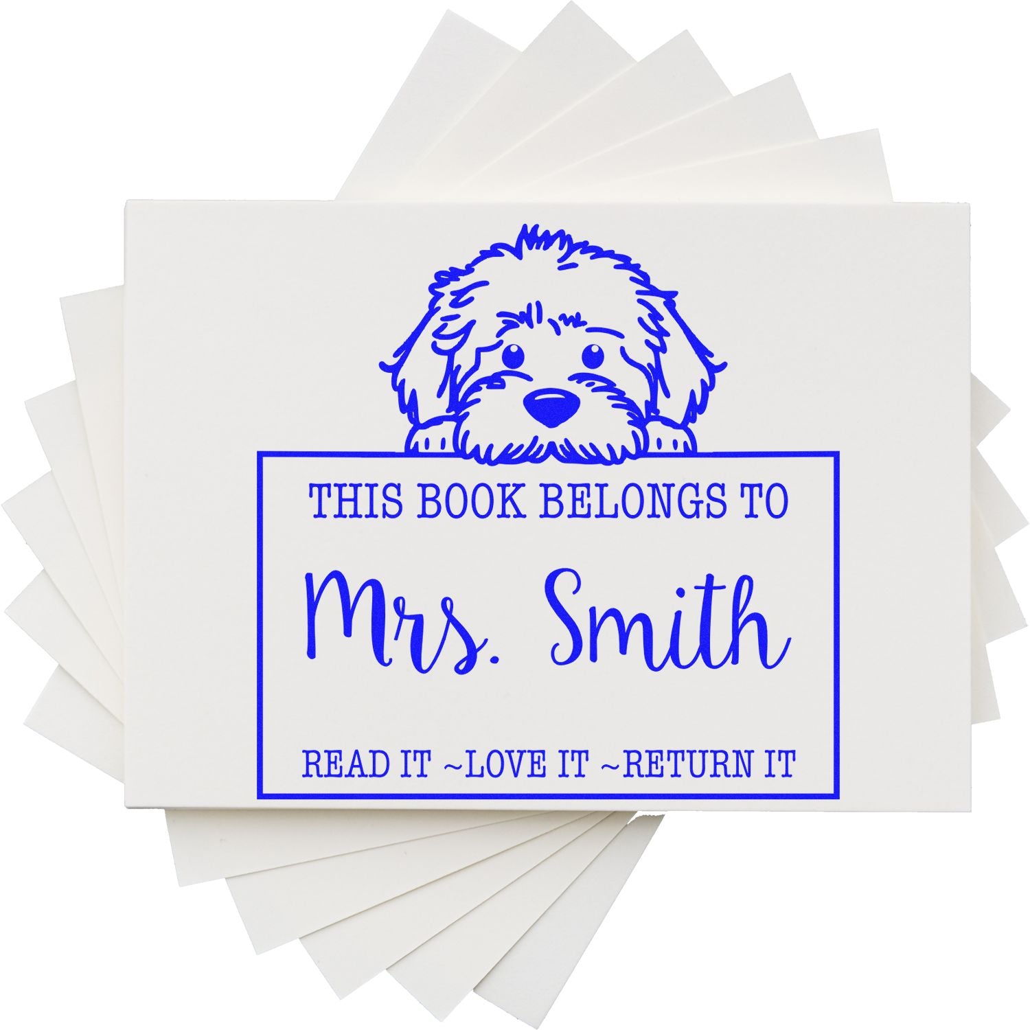 Slim Labradoodle Custom-Made Book Circulation Stamp - Engineer Seal Stamps