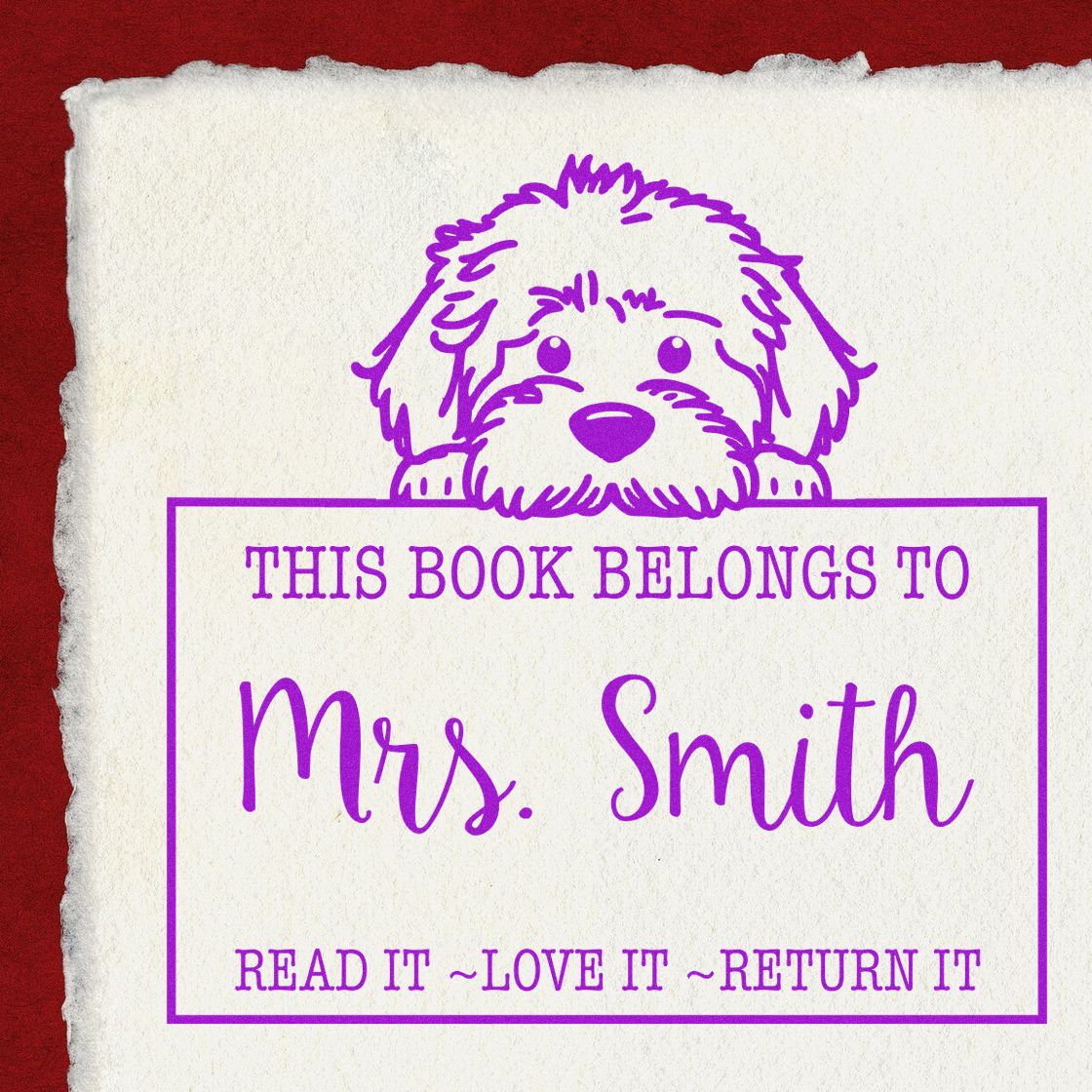 Pre-Inked Labradoodle Personalized Read It Love It Return It Teacher Stamp - Engineer Seal Stamps
