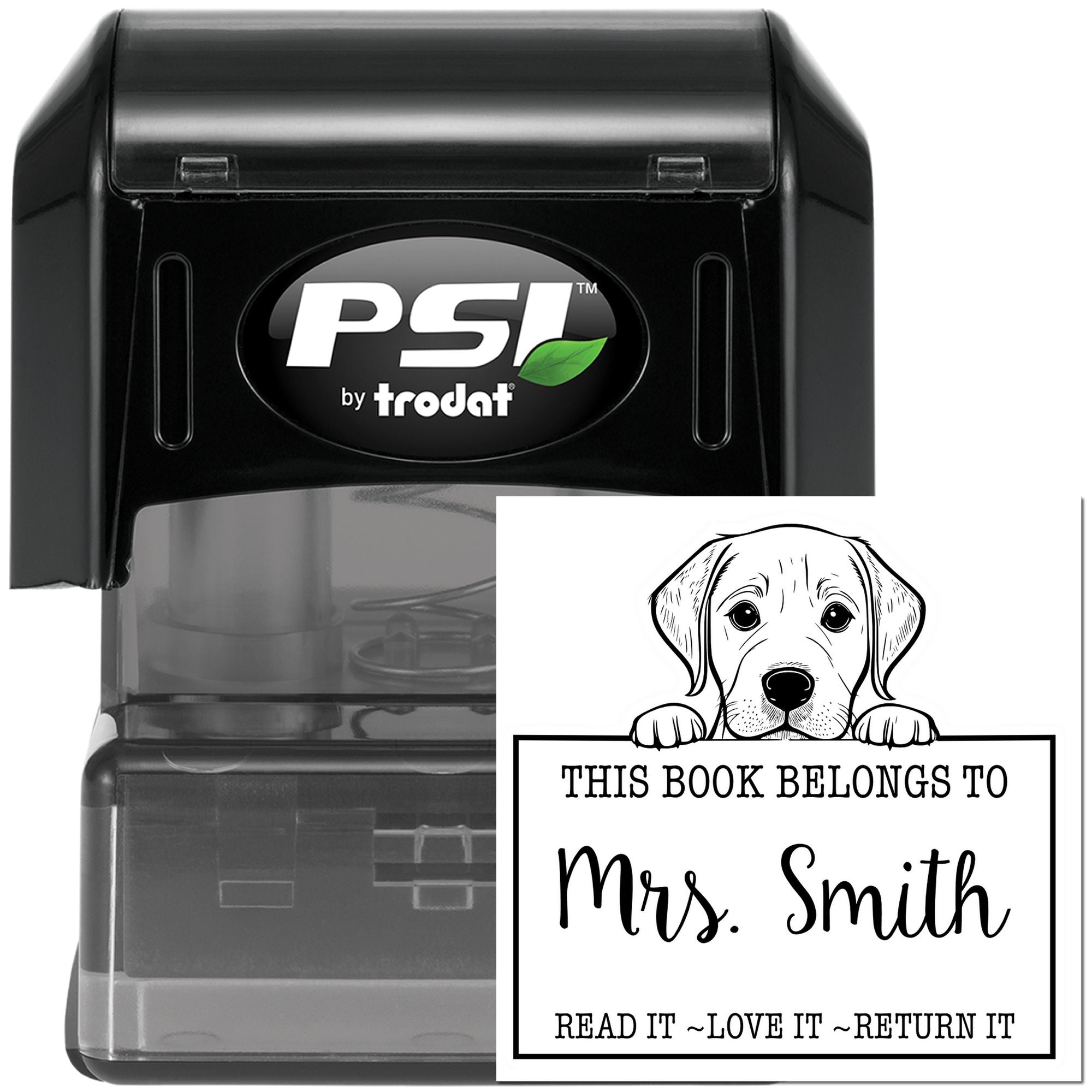 Pre-Inked Labrador Retriever Personalized Read It Love It Return It Stamp - Engineer Seal Stamps