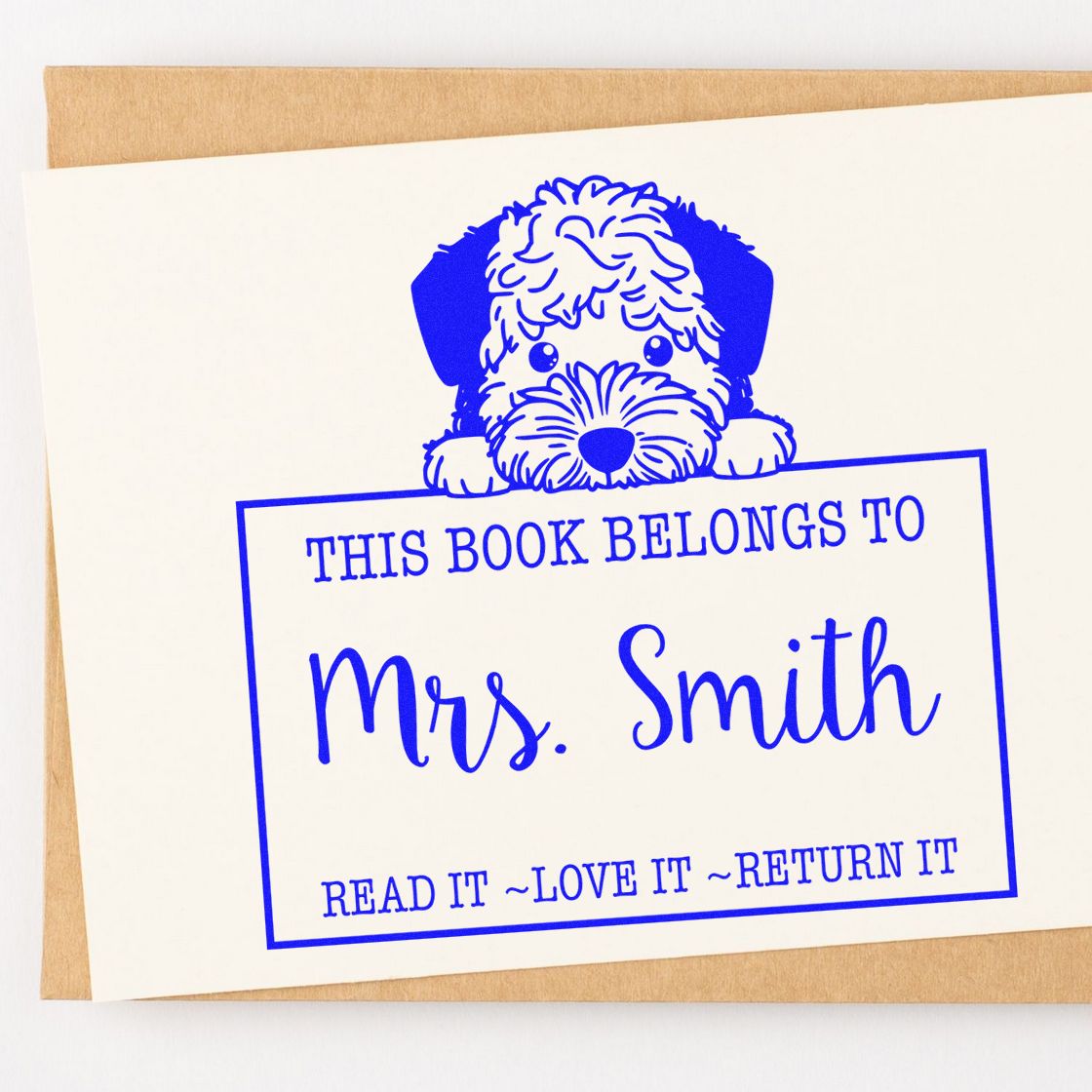 Slim Lagotto Romagnolo Custom-Made Bibliophile Stamp - Engineer Seal Stamps