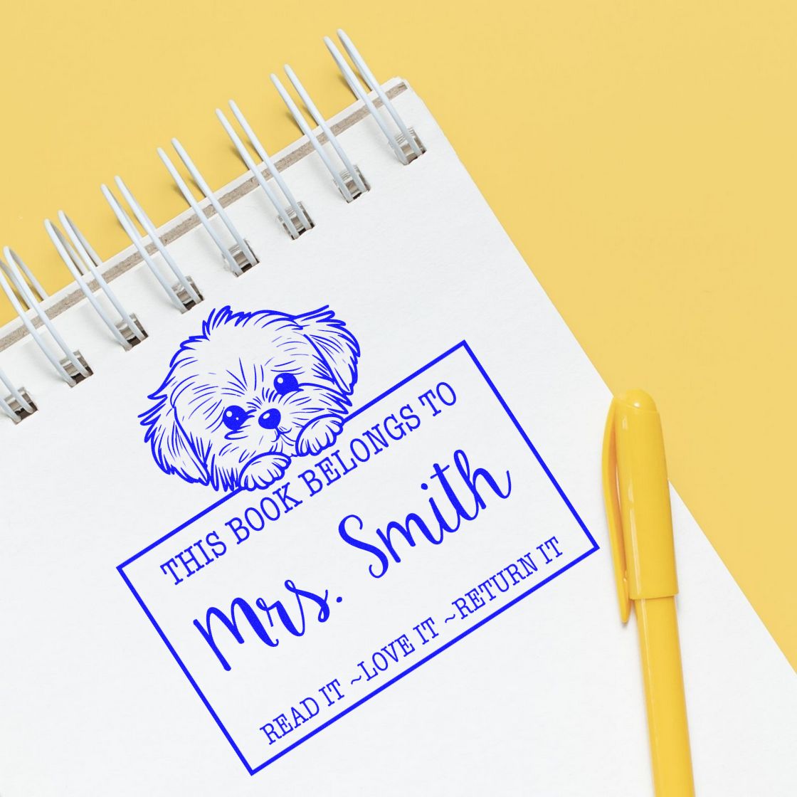 Slim Maltese Customized Return To Library Stamp - Engineer Seal Stamps