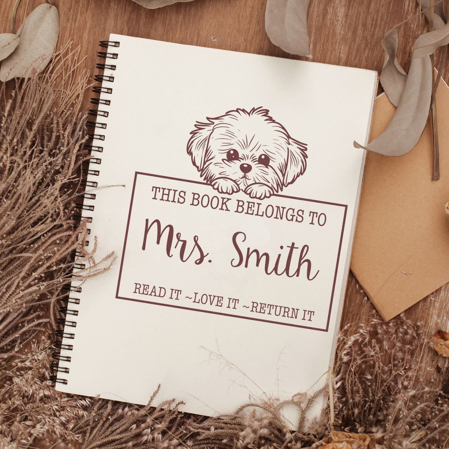 Cute Self-Inking Maltese Personalized Name For Books Stamp - Engineer Seal Stamps