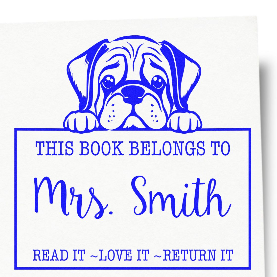 Pre-Inked Mastiff Personalized Read It Love It Return It Library Stamp - Engineer Seal Stamps