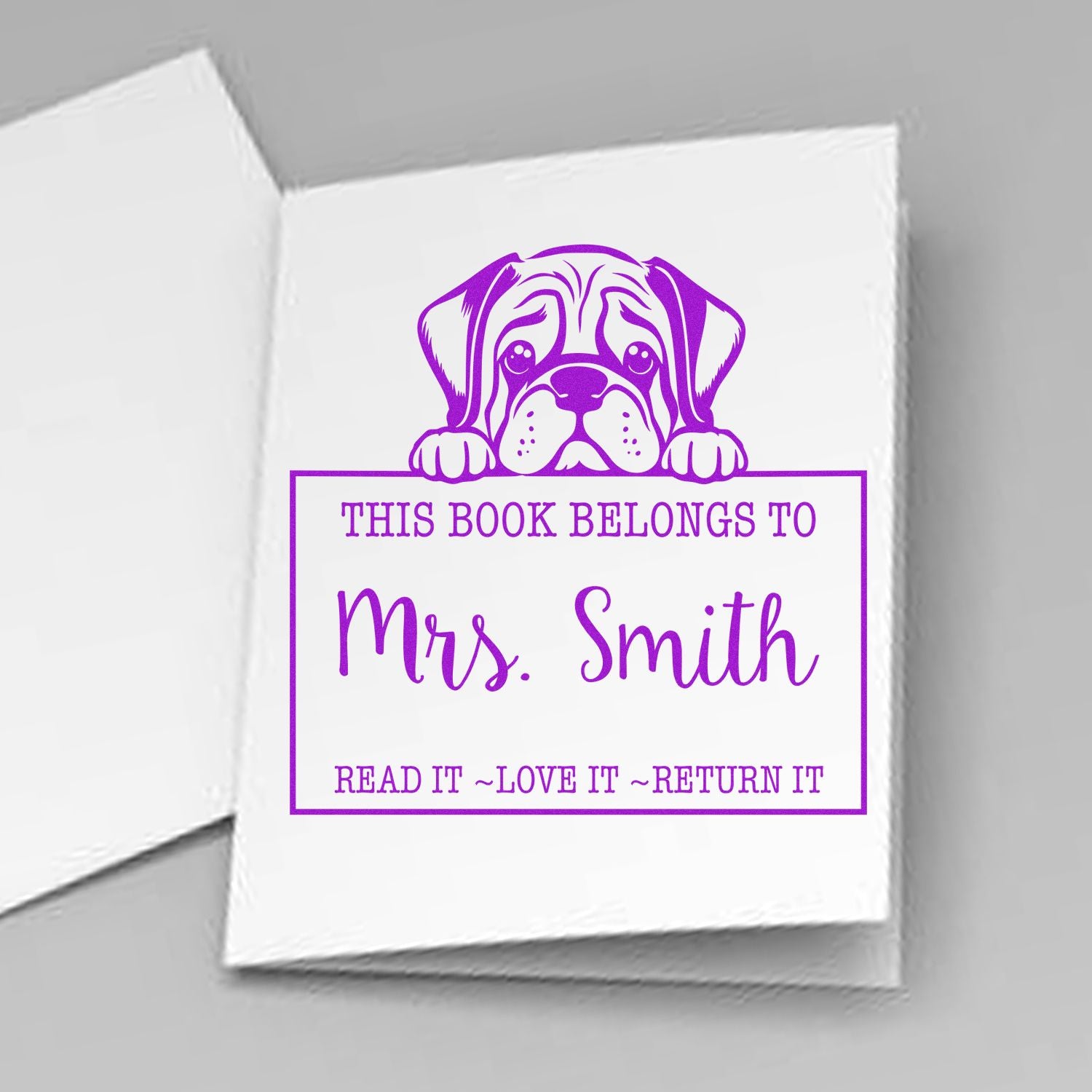 Pre-Inked Mastiff Personalized Read It Love It Return It Library Stamp - Engineer Seal Stamps