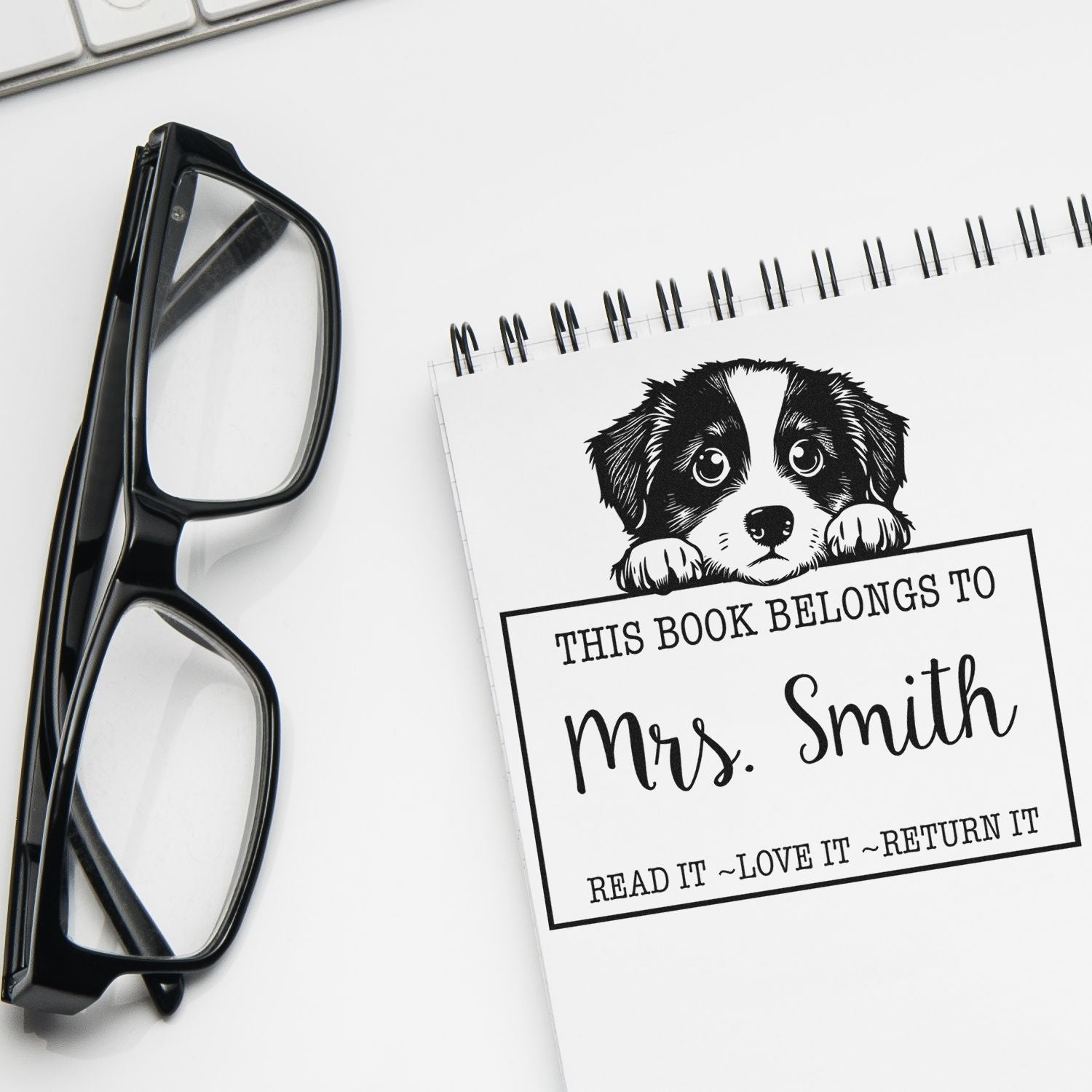 Slim Miniature American Shepherd Customized Read It Return It Stamp - Engineer Seal Stamps