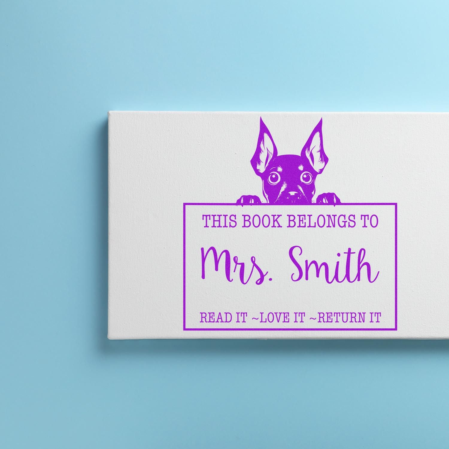 Slim Miniature Pinscher Customized Read It Love It Stamp - Engineer Seal Stamps