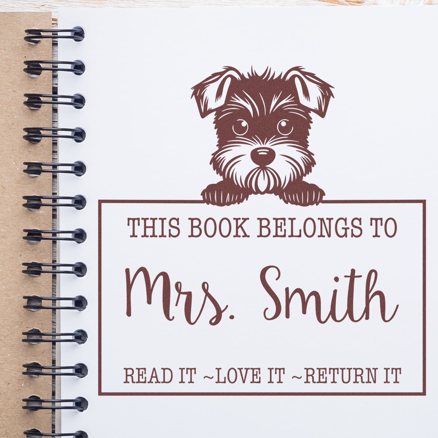 Miniature Schnauzer Custom-Made Read It Love It Return It For Libraries Rubber Stamp - Engineer Seal Stamps