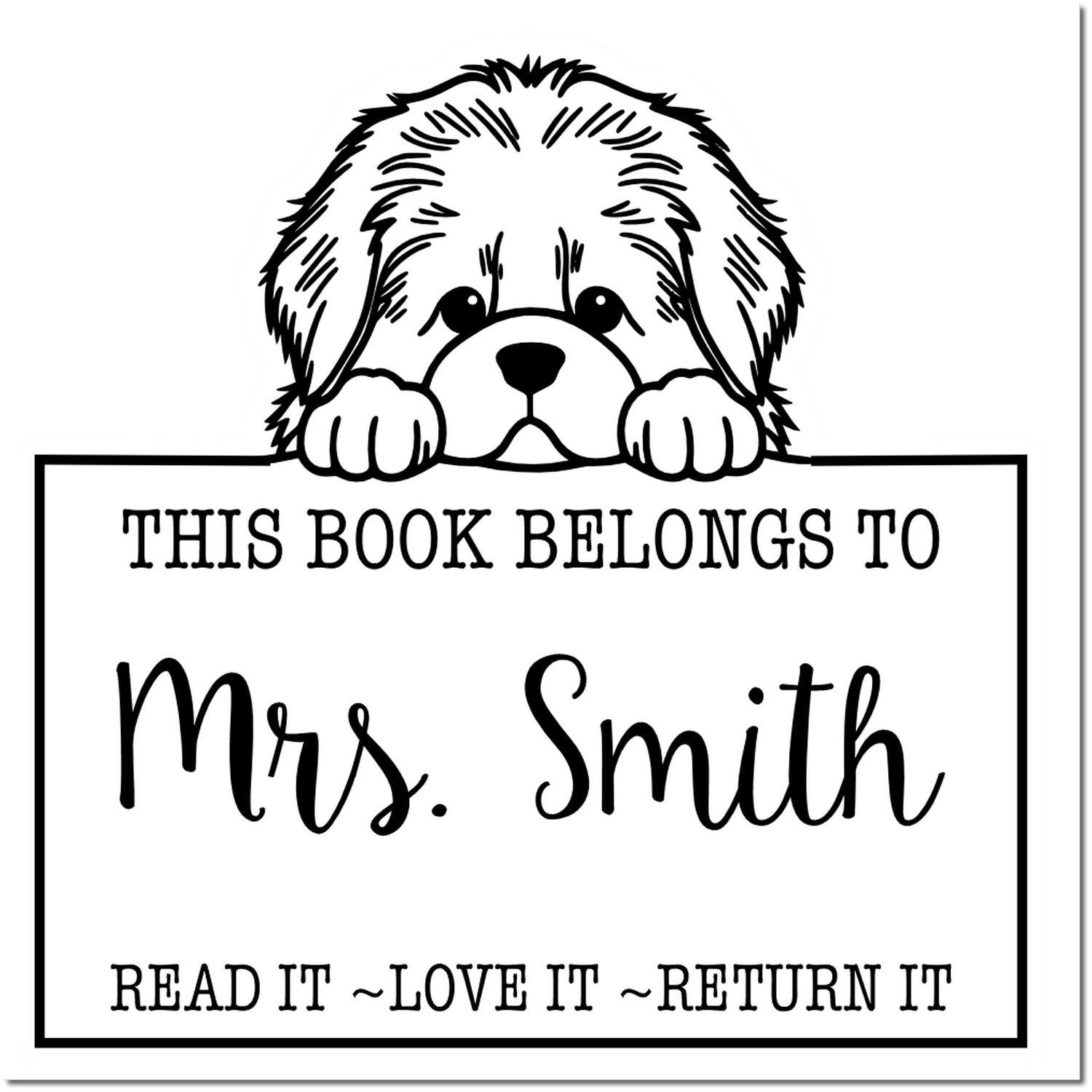 Cute Newfoundland Custom-Made Read It Love It Return It For Schools Rubber Stamp - Engineer Seal Stamps