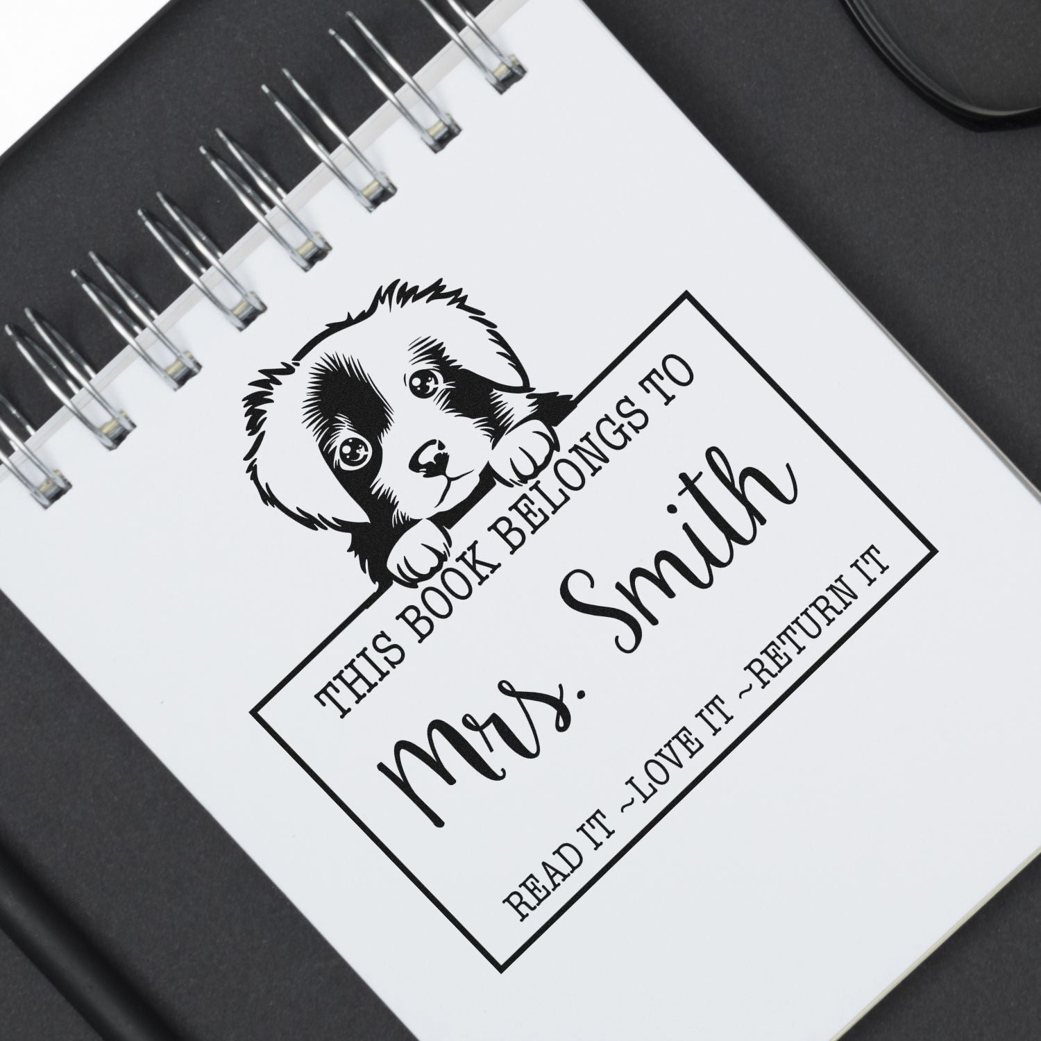 Pre-Inked Nova Scotia Duck Tolling Retriever Personalized Read It Love It Return It For Kids Stamp - Engineer Seal Stamps