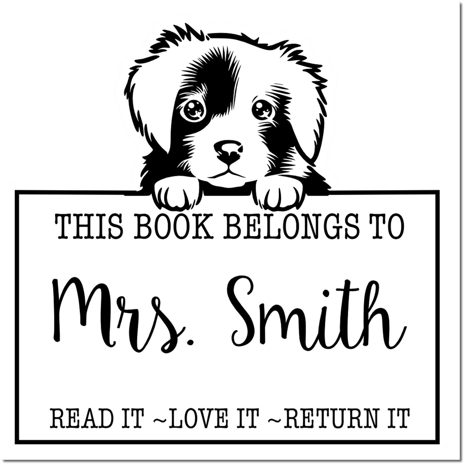 Slim Nova Scotia Duck Tolling Retriever Customized Read It Love It Return It Rubber Stamp - Engineer Seal Stamps