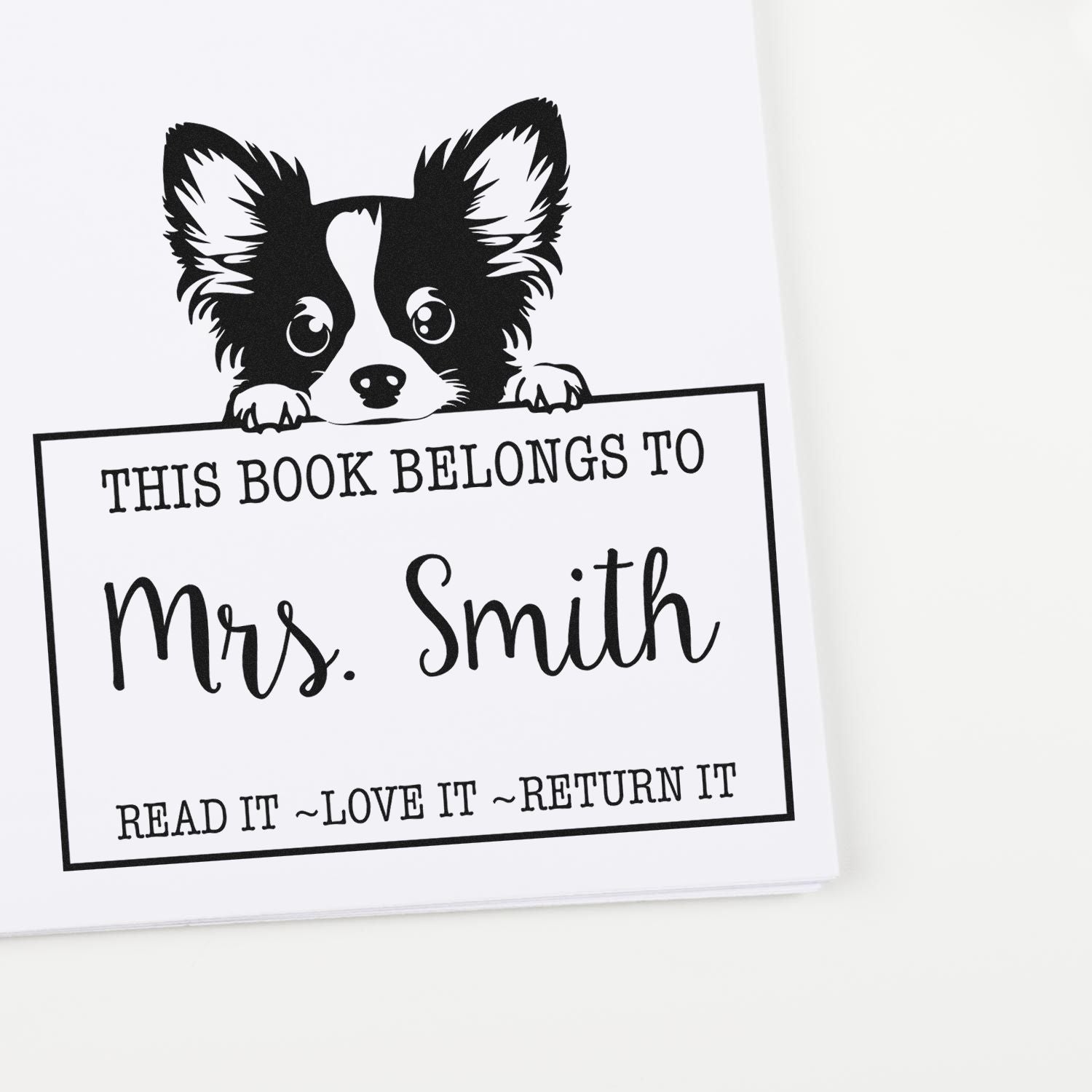 Self-Inking Papillon Personalized Read It Love It Return It Customizable Stamp - Engineer Seal Stamps