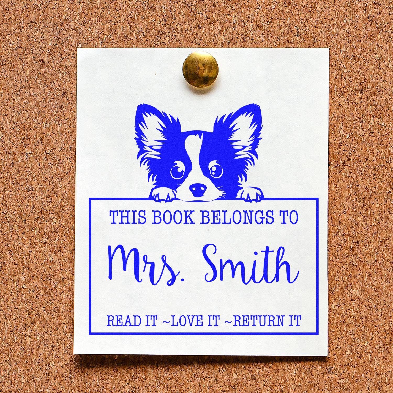 Self-Inking Papillon Personalized Read It Love It Return It Customizable Stamp - Engineer Seal Stamps