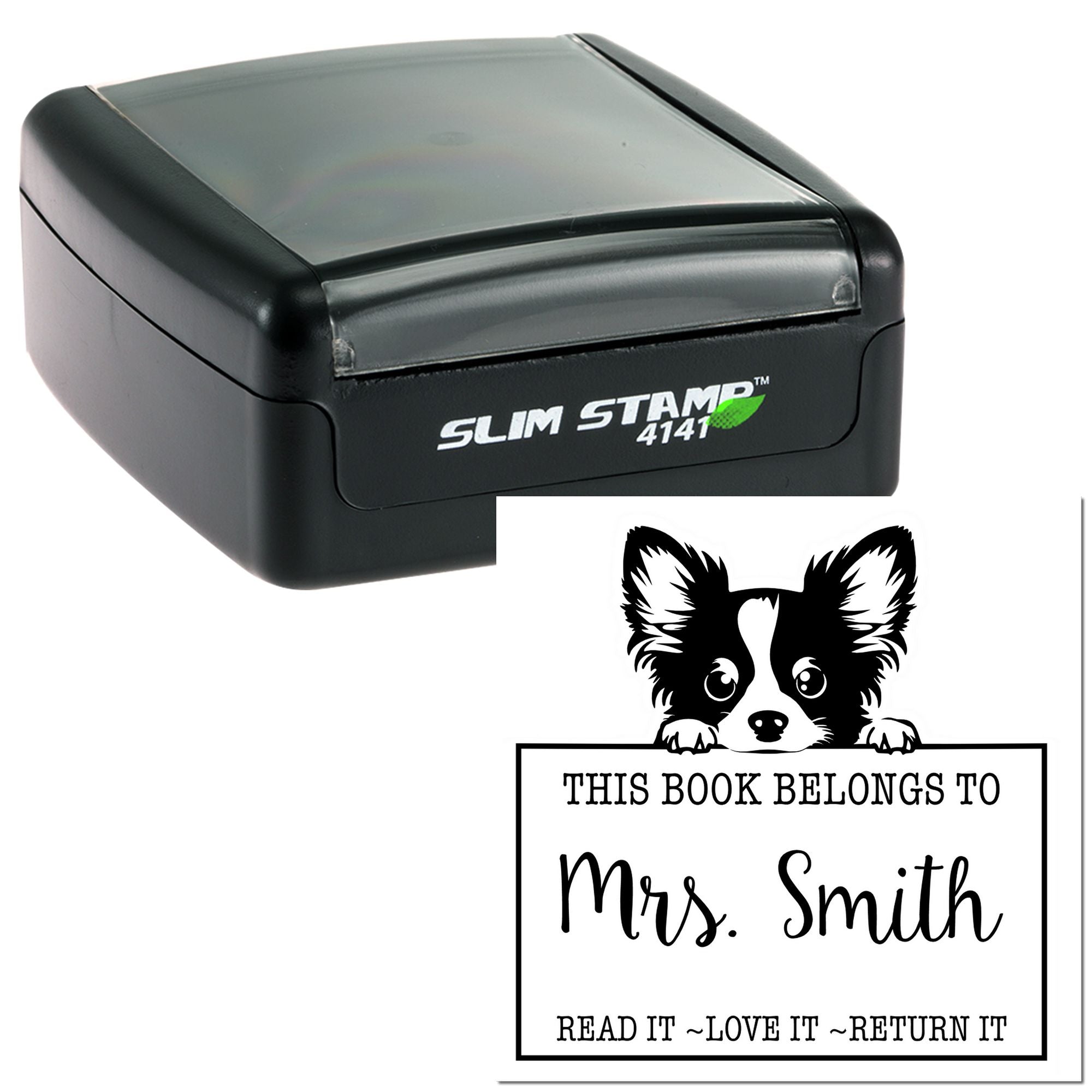 Slim Papillon Customized Read It Love It Return It Personalizable Stamp - Engineer Seal Stamps