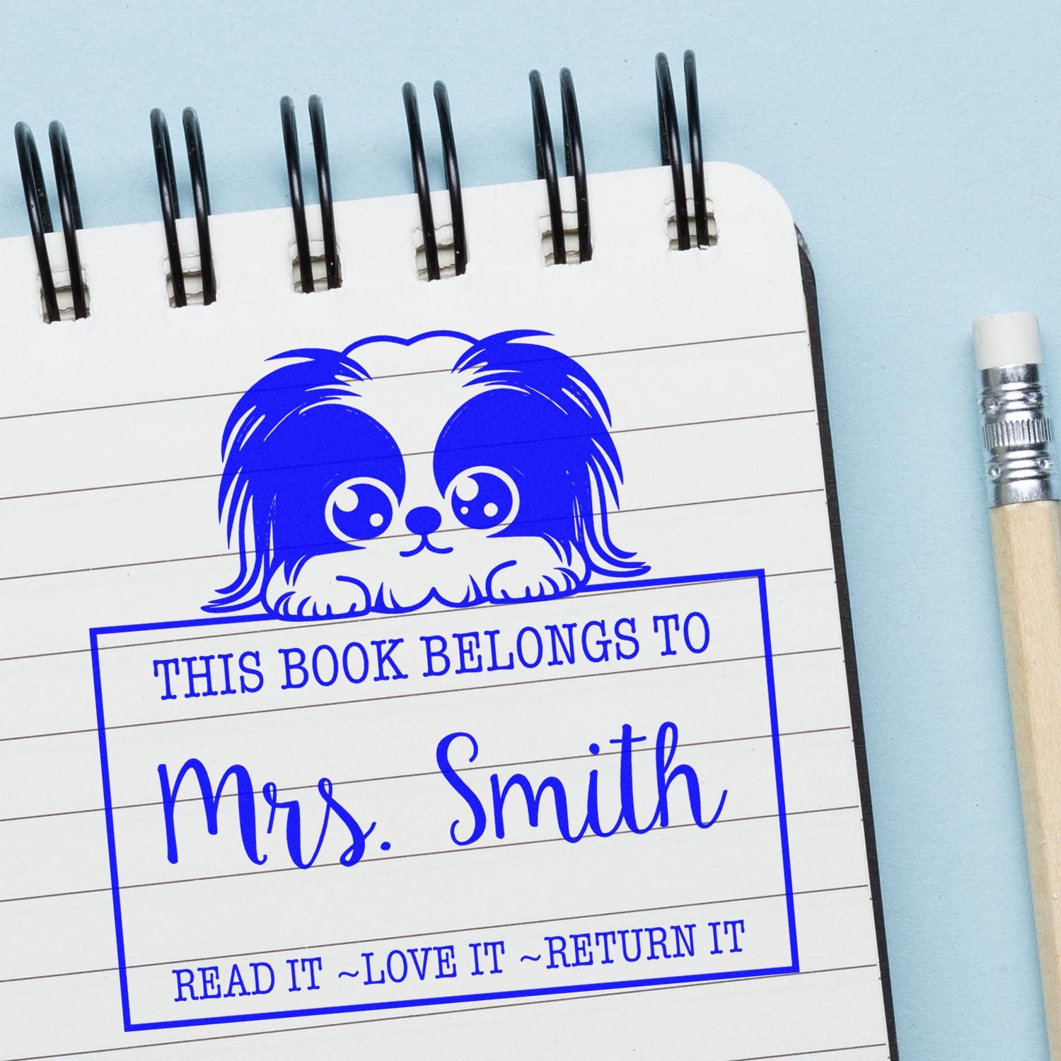 Slim Pekingese Customized Read It Love It Return It Library Stamp - Engineer Seal Stamps