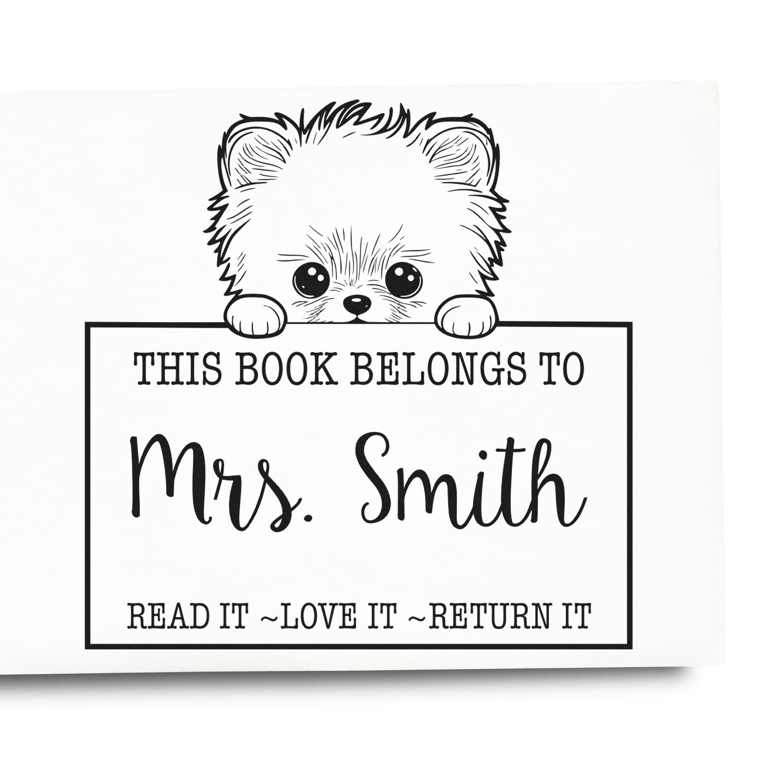 Cute Pomeranian Custom-Made Read It Love It Return It Personalized Rubber Stamp - Engineer Seal Stamps
