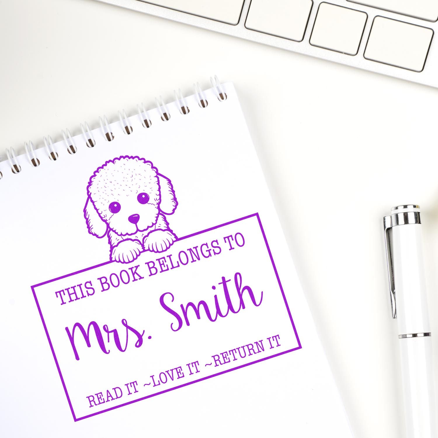 Slim Poodle Customized Read It Love It Return It For Students Stamp - Engineer Seal Stamps