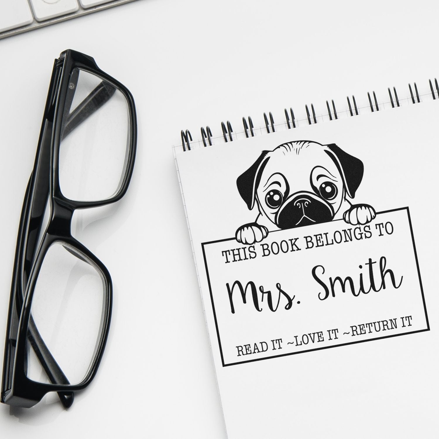 Slim Pug Customized Read It Love It Return It For Libraries Stamp - Engineer Seal Stamps