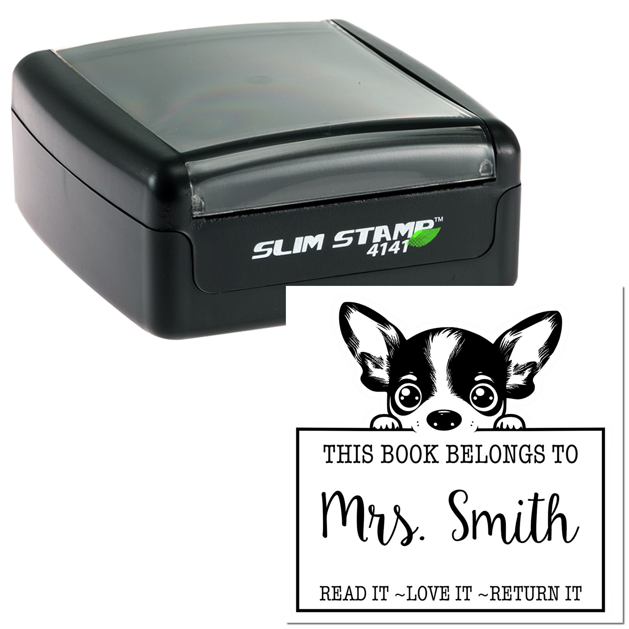Slim Rat Terrier Customized Read It Love It Return It For Kids Stamp - Engineer Seal Stamps
