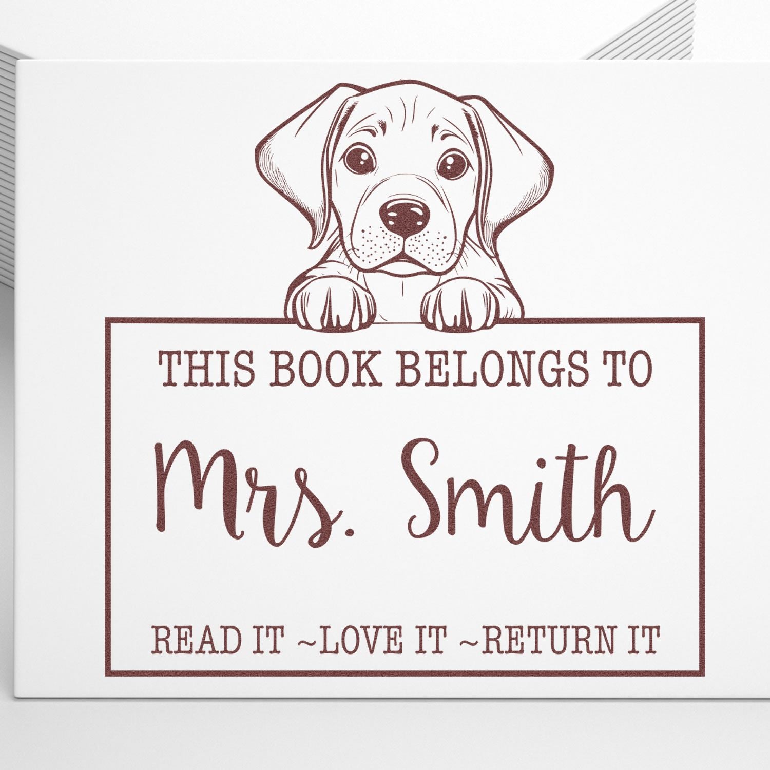 Pre-Inked Rhodesian Ridgeback Personalized Read It Love It Return It Customizable Stamp - Engineer Seal Stamps