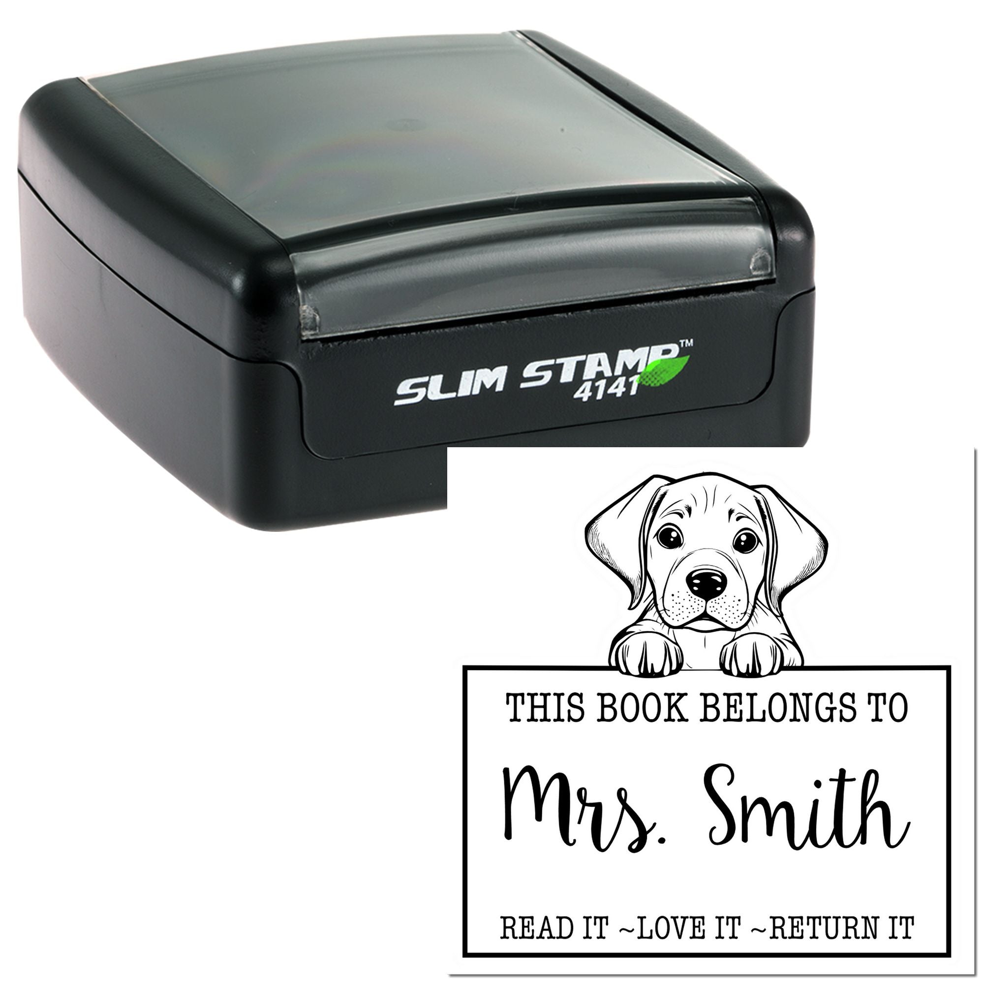 Slim Rhodesian Ridgeback Customized Read It Love It Return It For Classroom Stamp - Engineer Seal Stamps